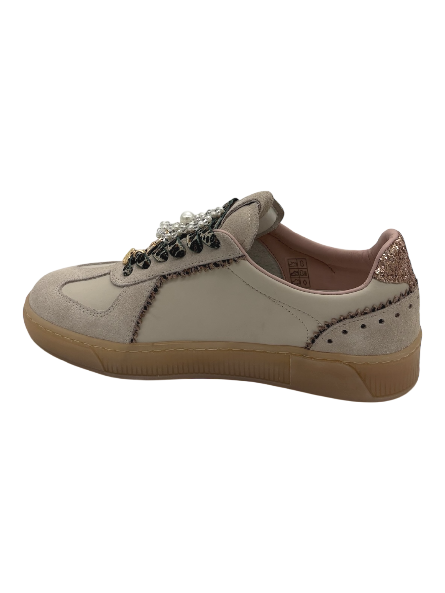 Sneakers pelle donna GIO+ Combi Leopard -Blue 1000 -