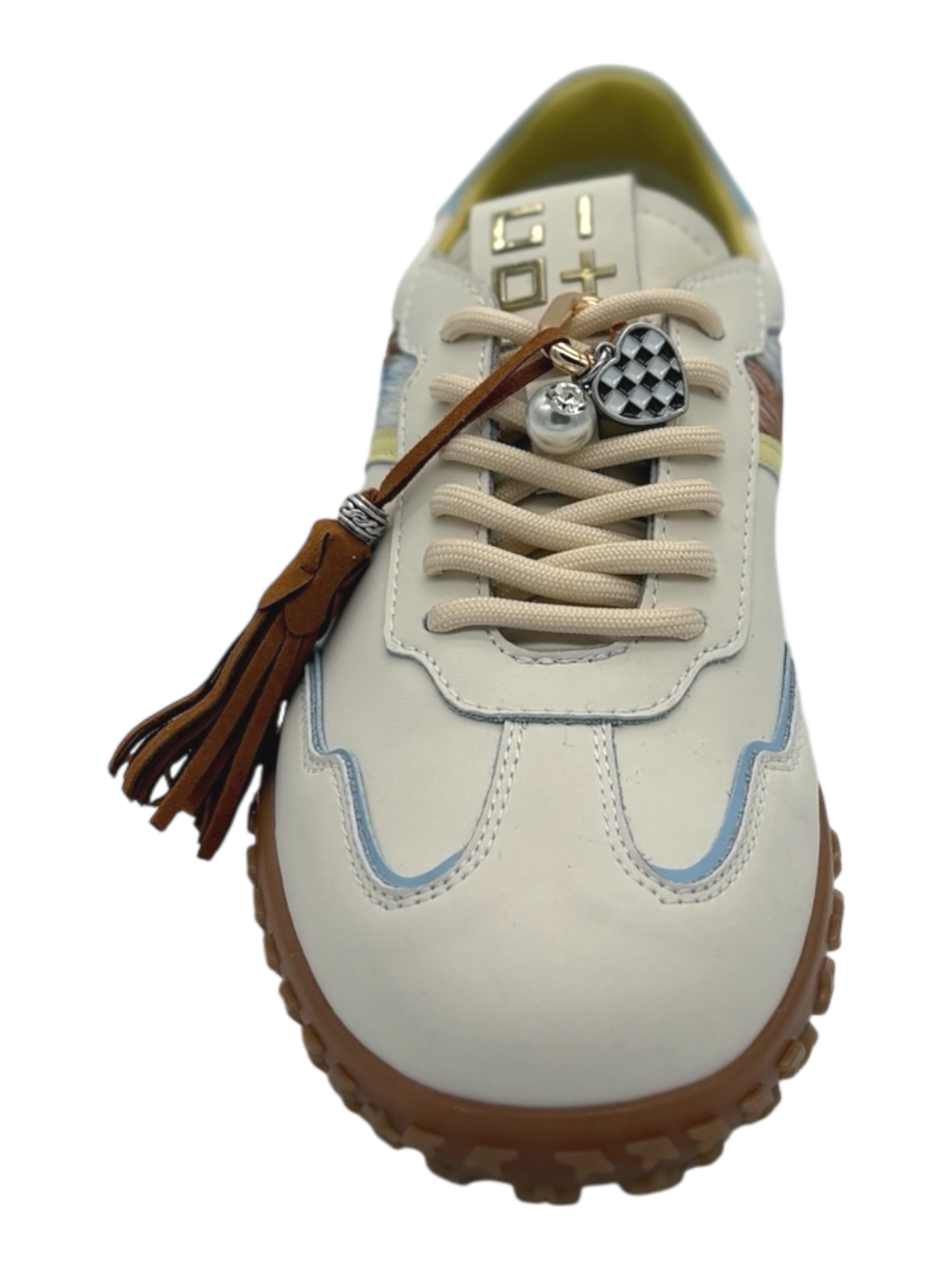 Sneakers pelle donna GIO+ Combi Mucca -Cielo 06 -