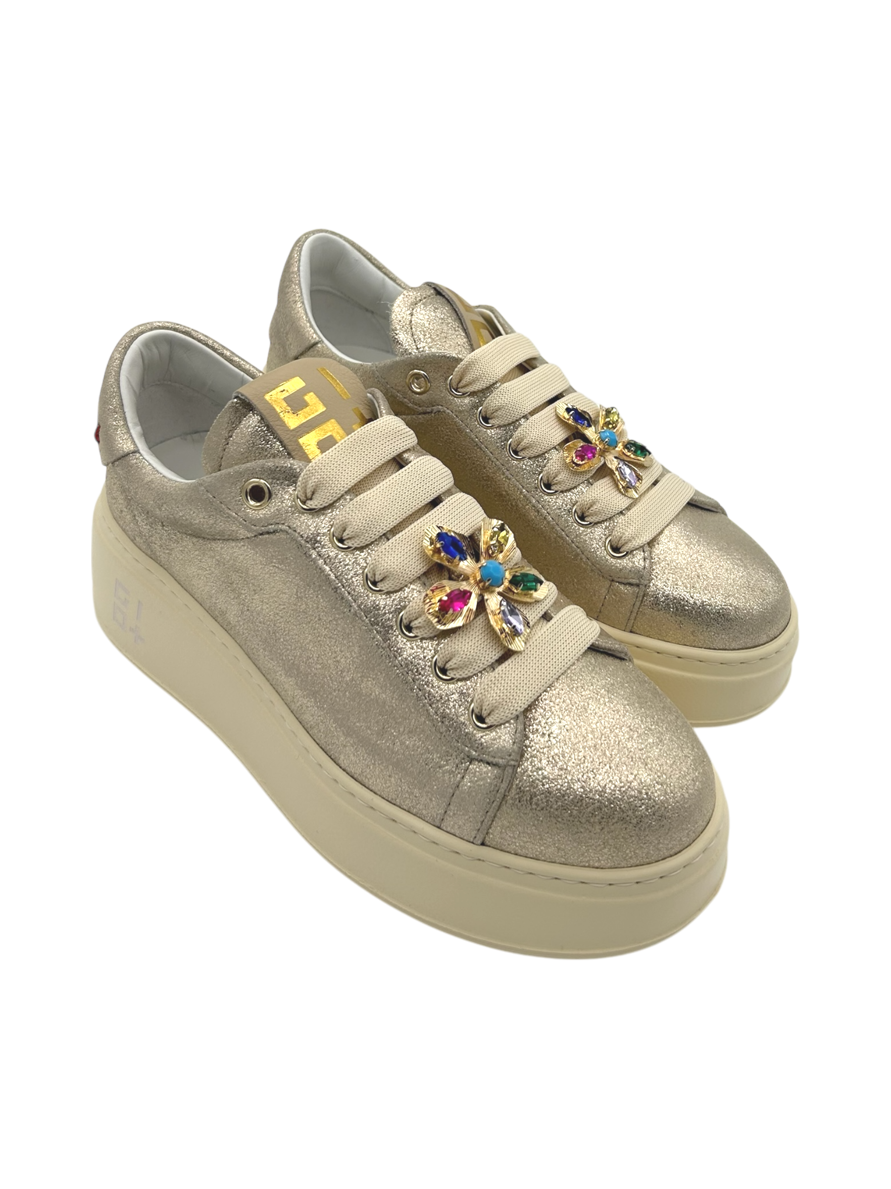 Sneakers pelle donna GIO+ Combi Polvere Gold - PIA315 B -