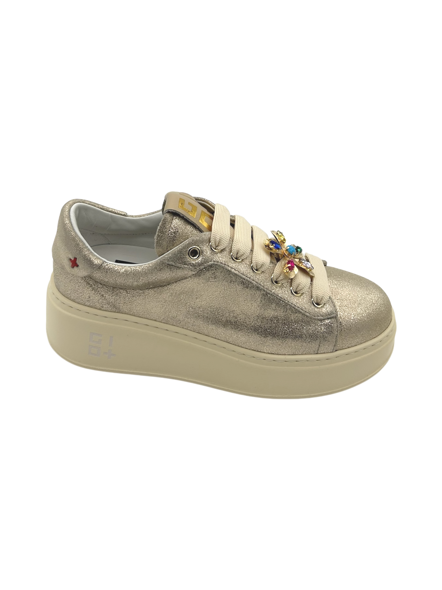 Sneakers pelle donna GIO+ Combi Polvere Gold - PIA315 B -
