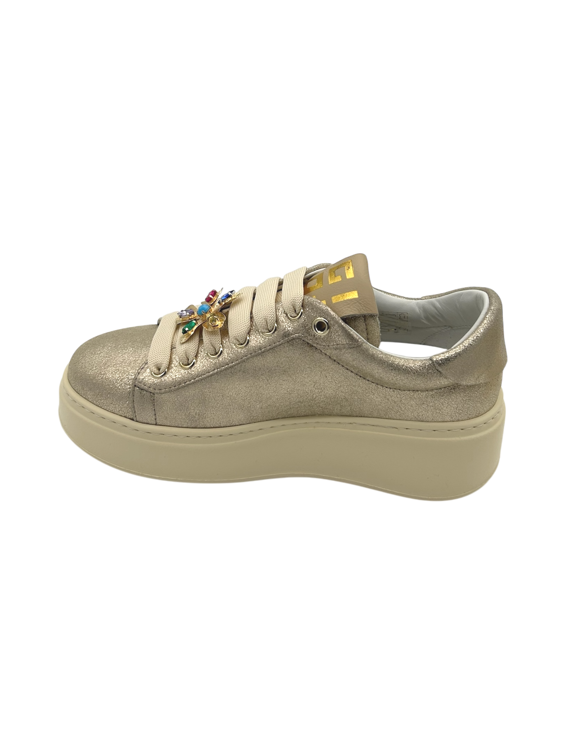 Sneakers pelle donna GIO+ Combi Polvere Gold - PIA315 B -