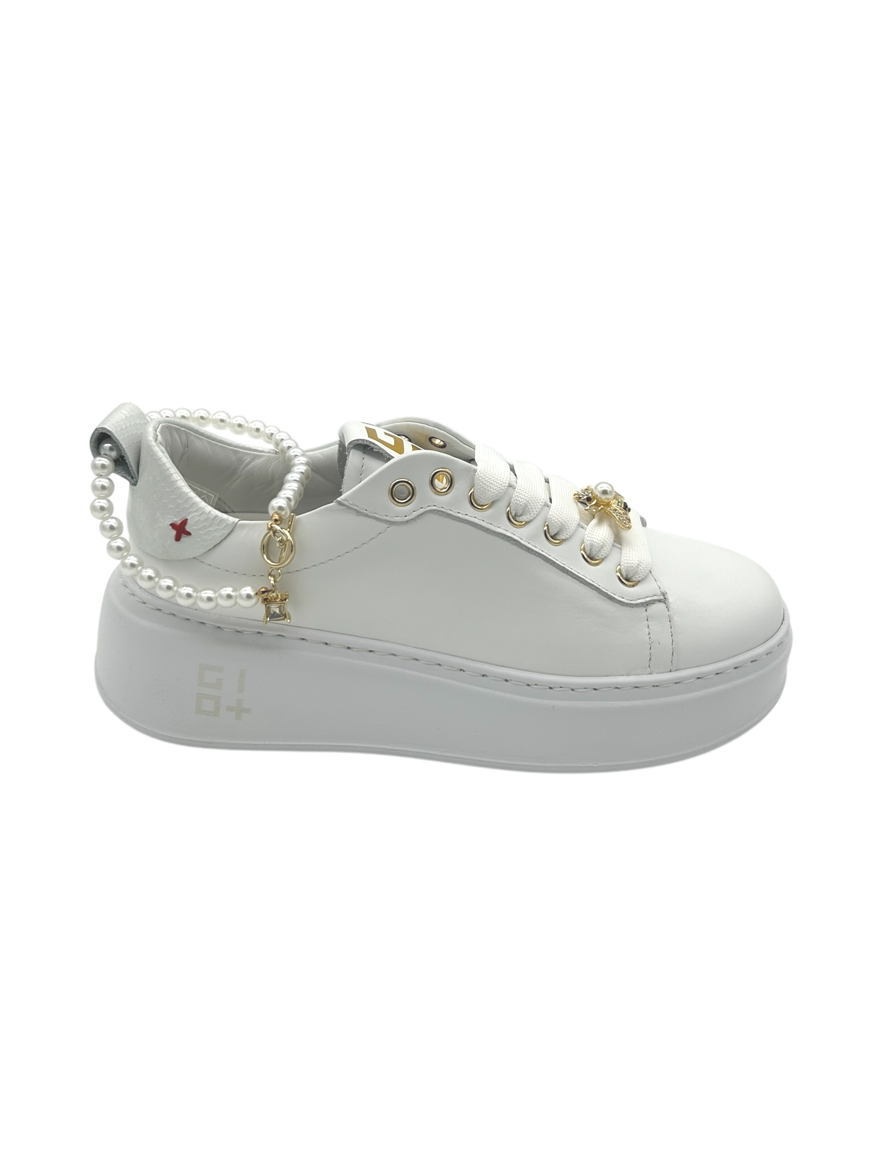 Sneakers pelle donna GIO+ Combi White Perle - PIA340 A -