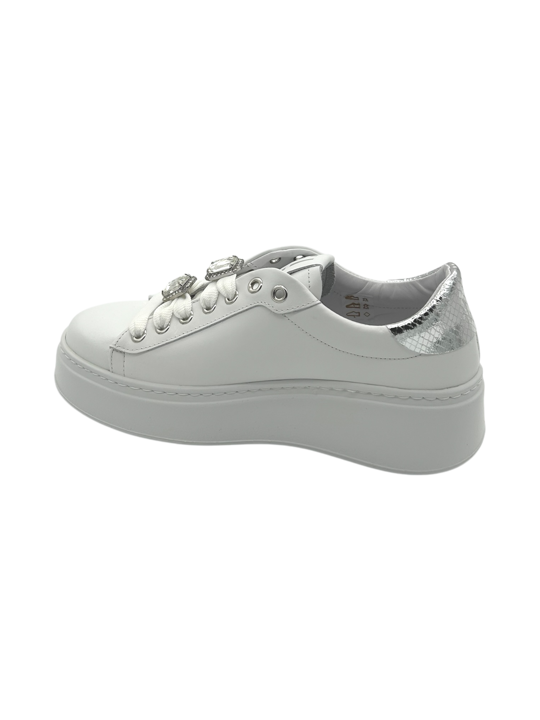Sneakers pelle donna GIO+ Combi White Silver - PIA266 A -
