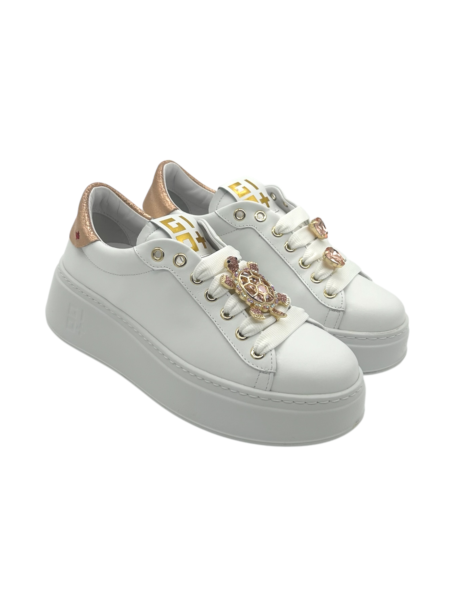 Sneakers pelle donna GIO+ Combi White Tarta - PIA322 A -