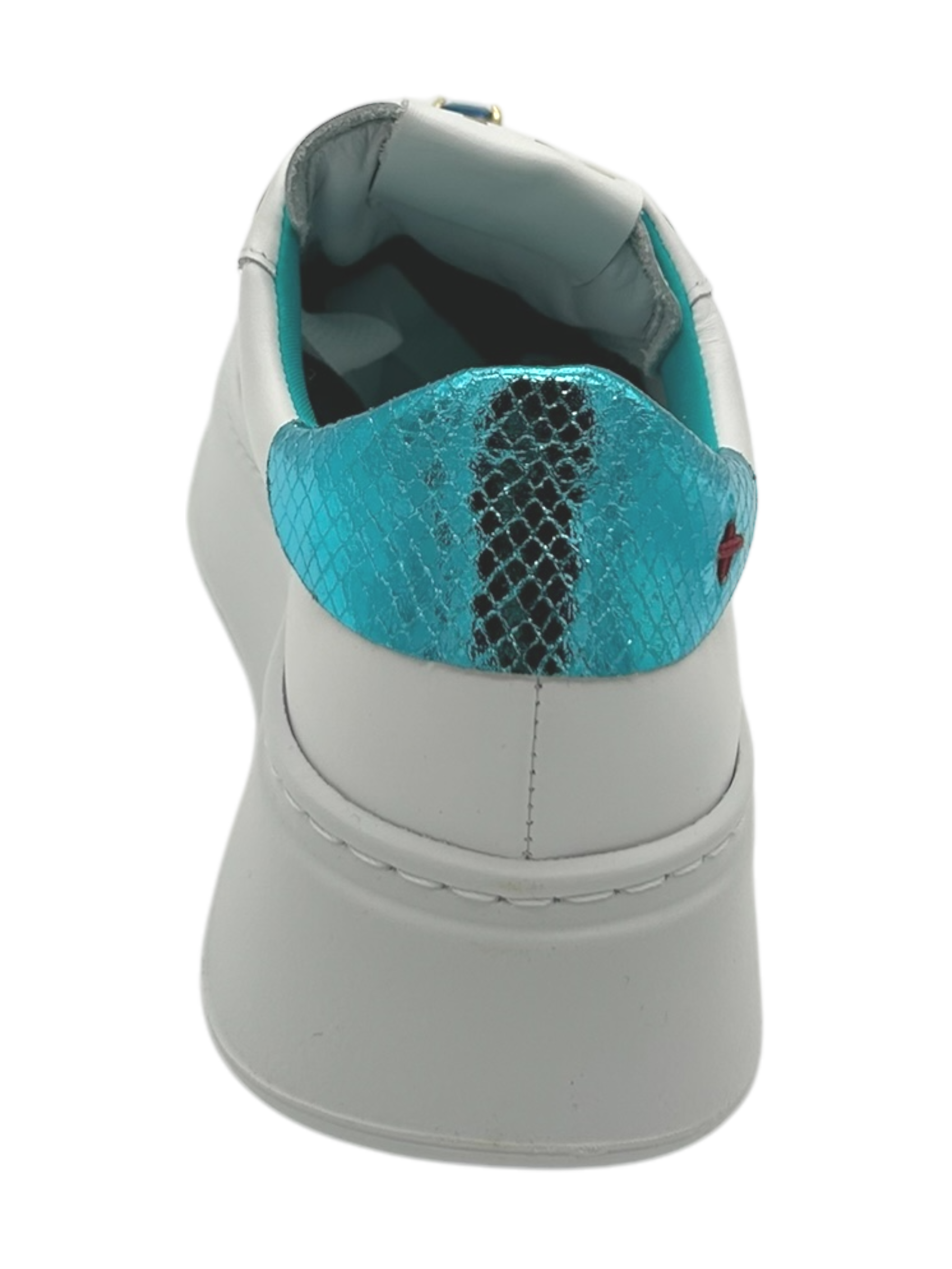 Sneakers pelle donna GIO+ Combi White Tarta Azzurro - PIA252 A -