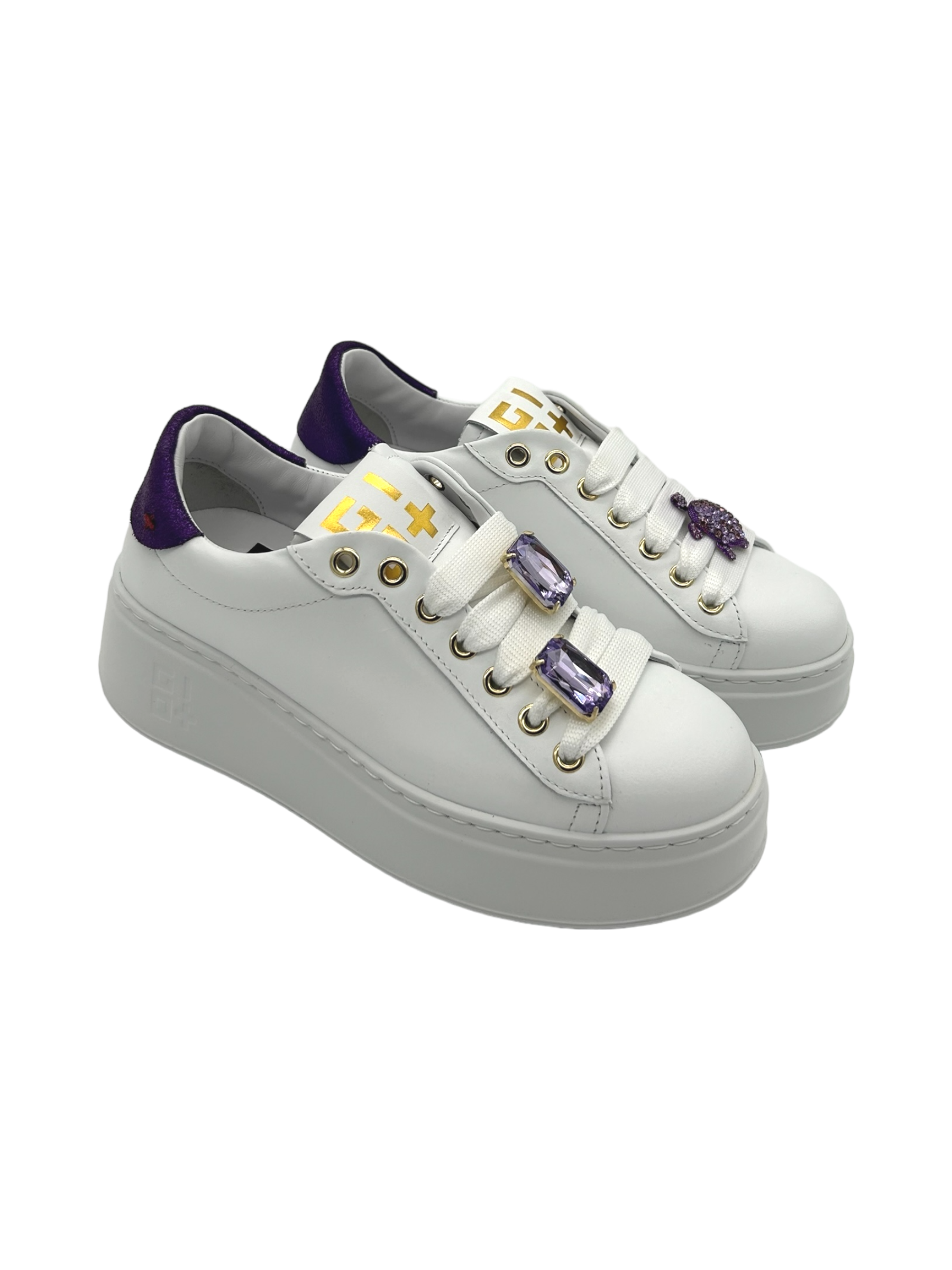 Sneakers pelle donna GIO+ Combi White Viola - PIA 286 B -