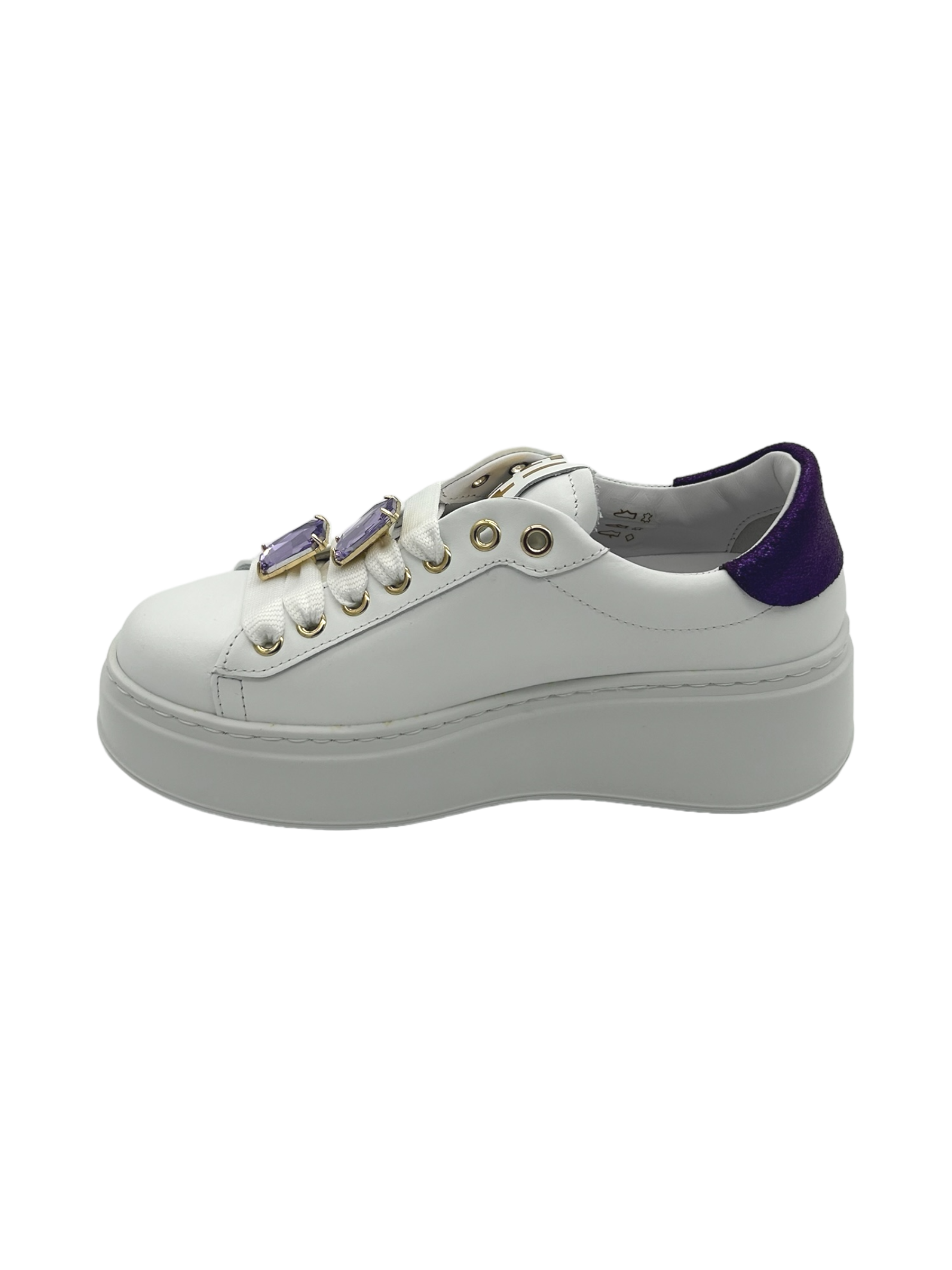 Sneakers pelle donna GIO+ Combi White Viola - PIA 286 B -