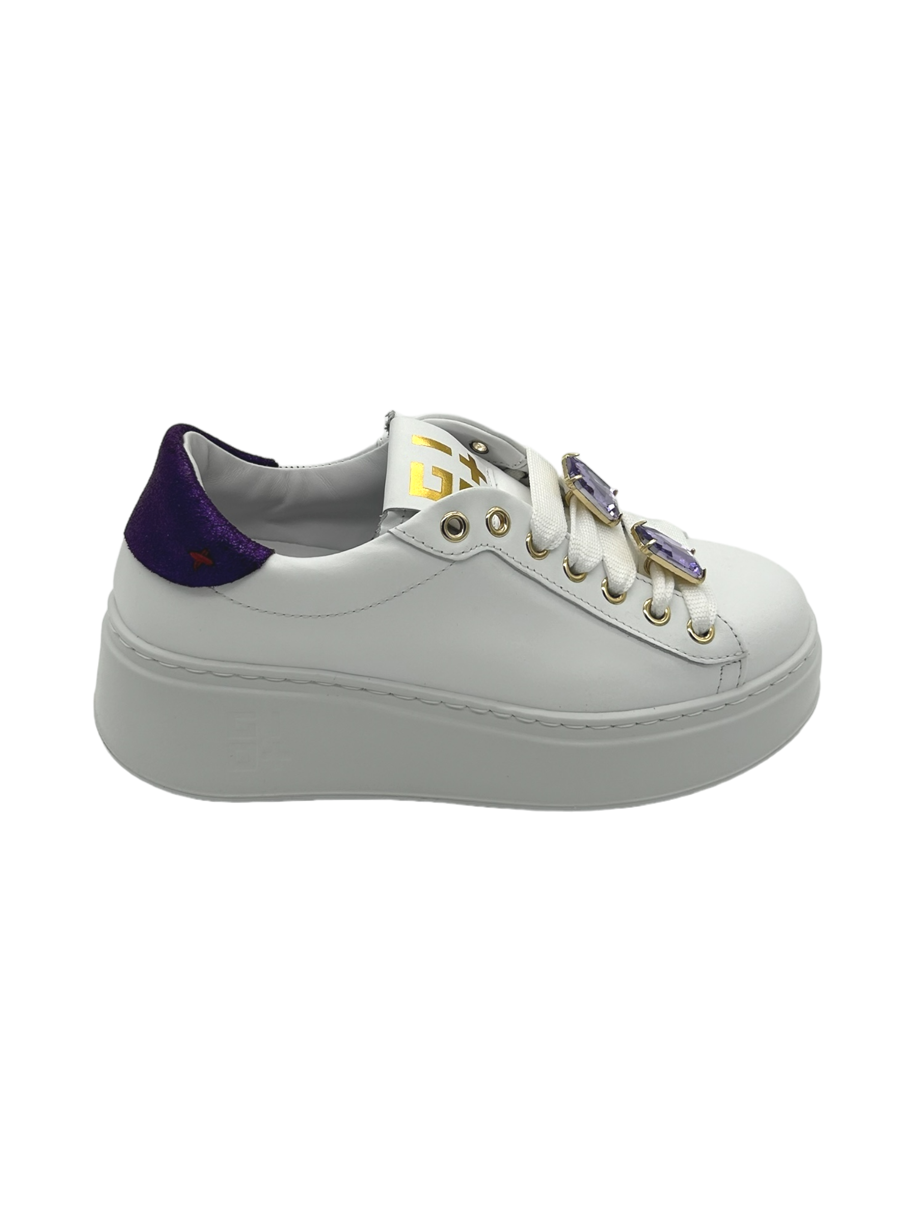 Sneakers pelle donna GIO+ Combi White Viola - PIA 286 B -