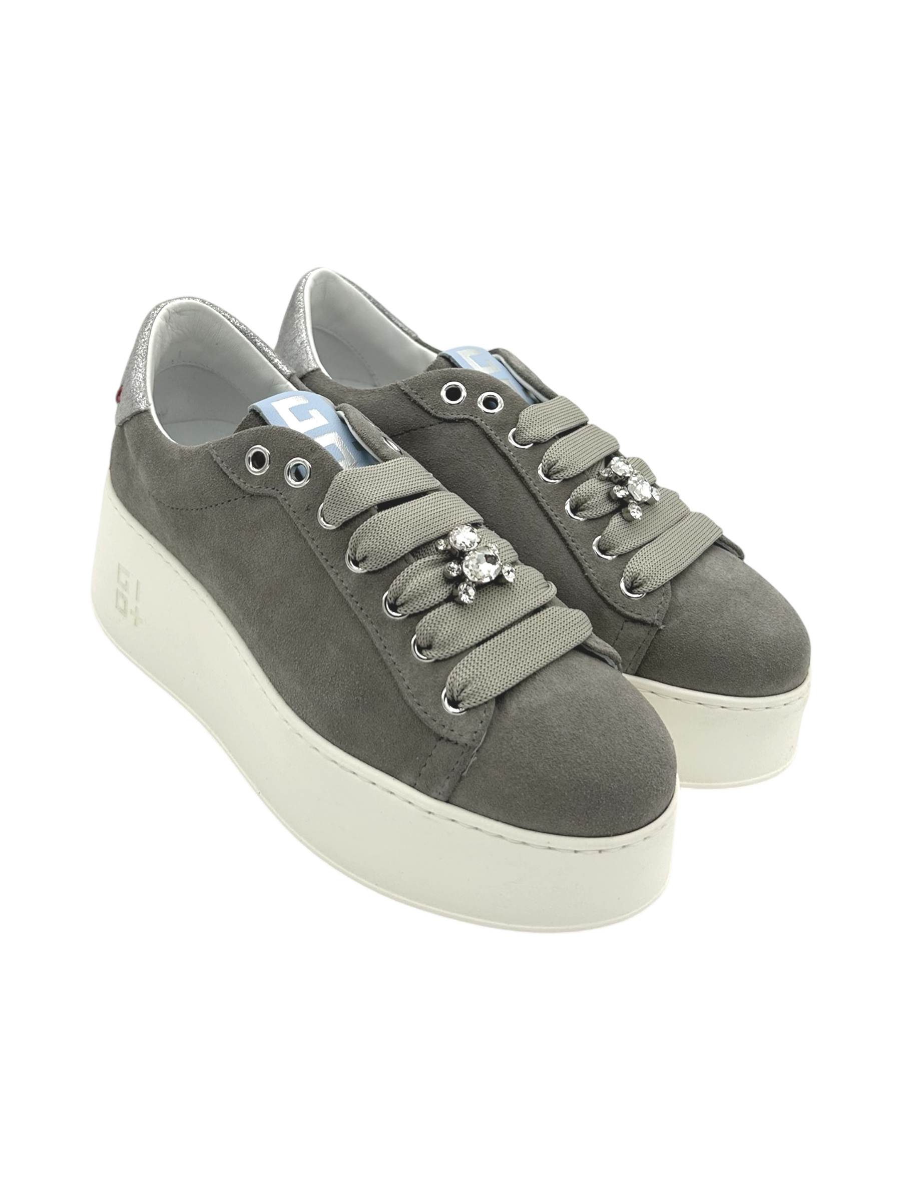 Sneakers pelle donna GIO+ Combi pelle Grigia - ROSA 12 -