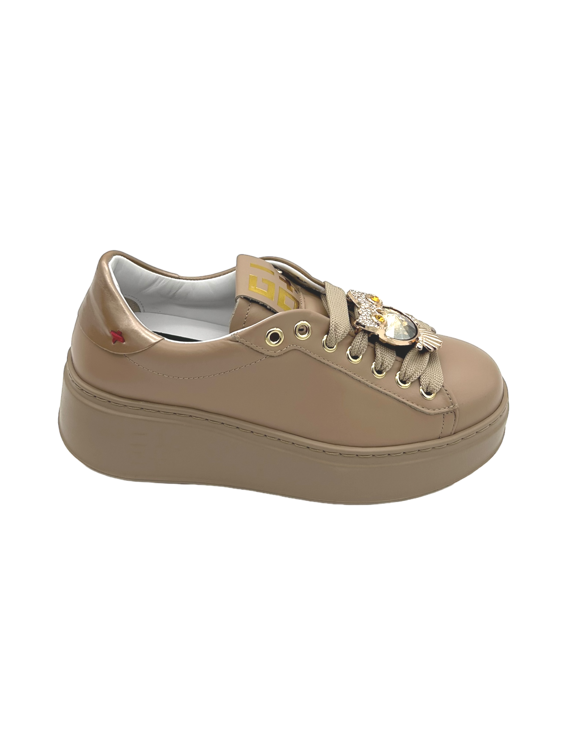 Sneakers pelle donna GIO+ Combi pelle Nudo - PIA 244A -