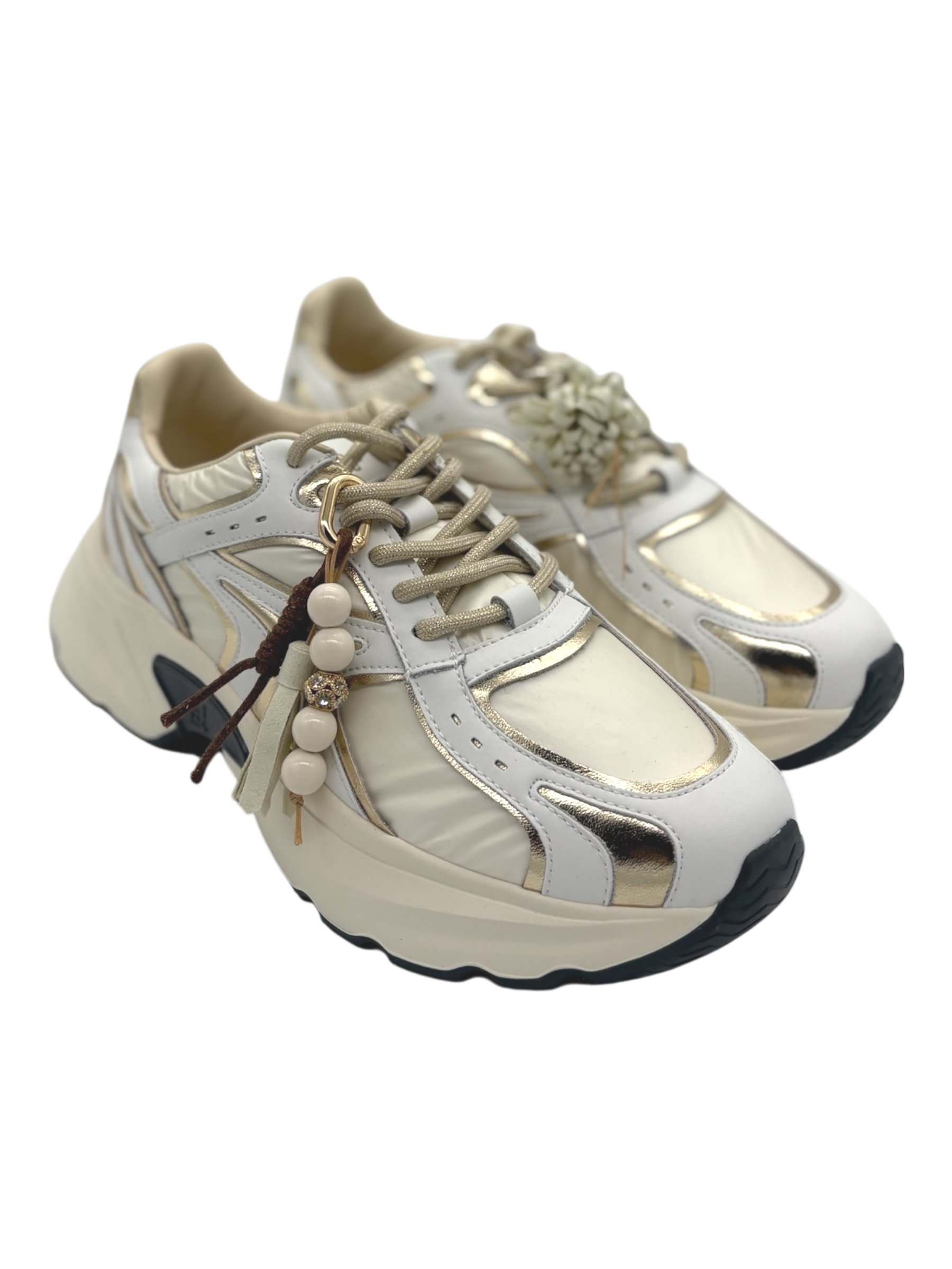 Sneakers pelle donna GIO+ combi Gold -Dalia 13 -