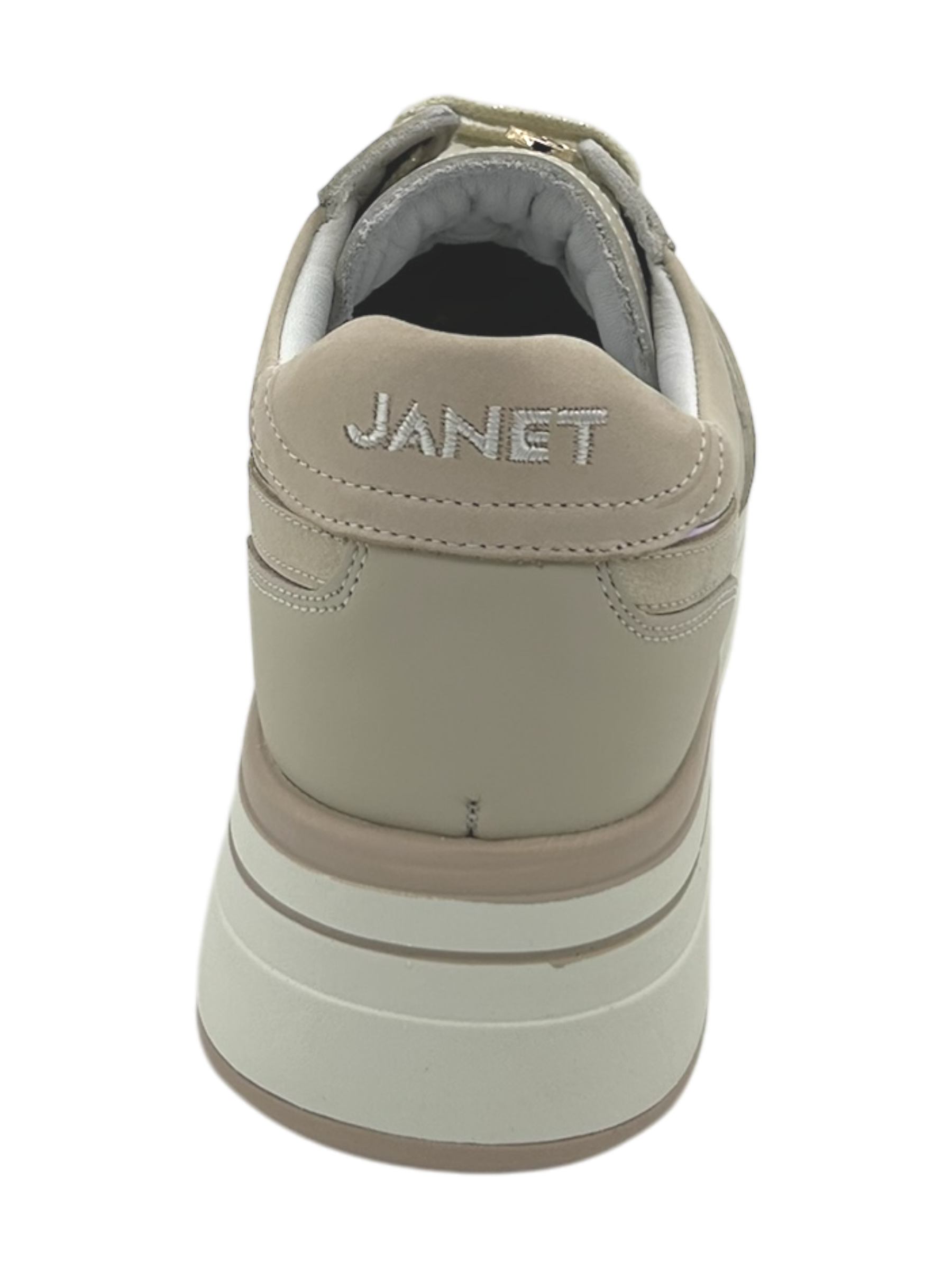 Sneakers pelle donna Janet & Janet Beige-Platino - Venezia 020 -
