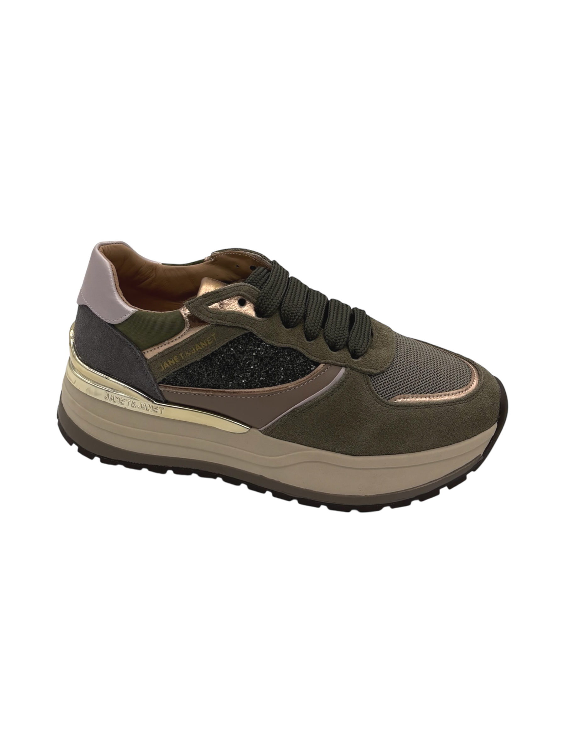 Sneakers pelle donna Janet & Janet Verde -J410-