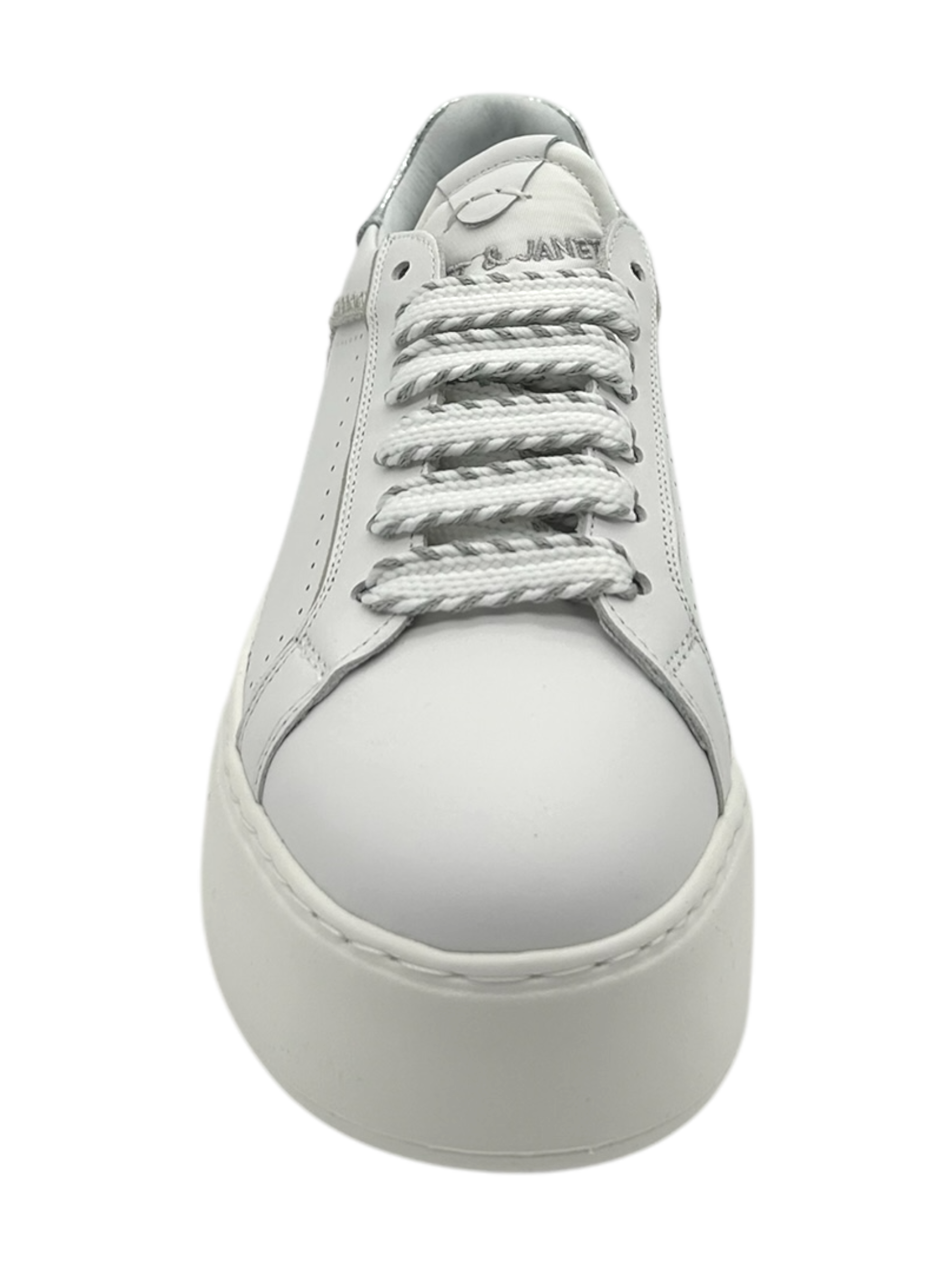 Sneakers pelle donna Janet & Janet White-Silver - Milano 002 -