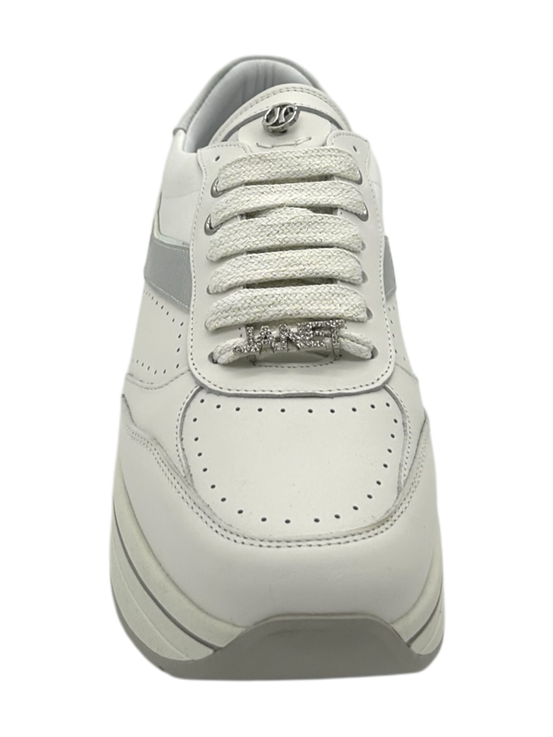 Sneakers pelle donna Janet & Janet White-Silver - Venezia 020 -