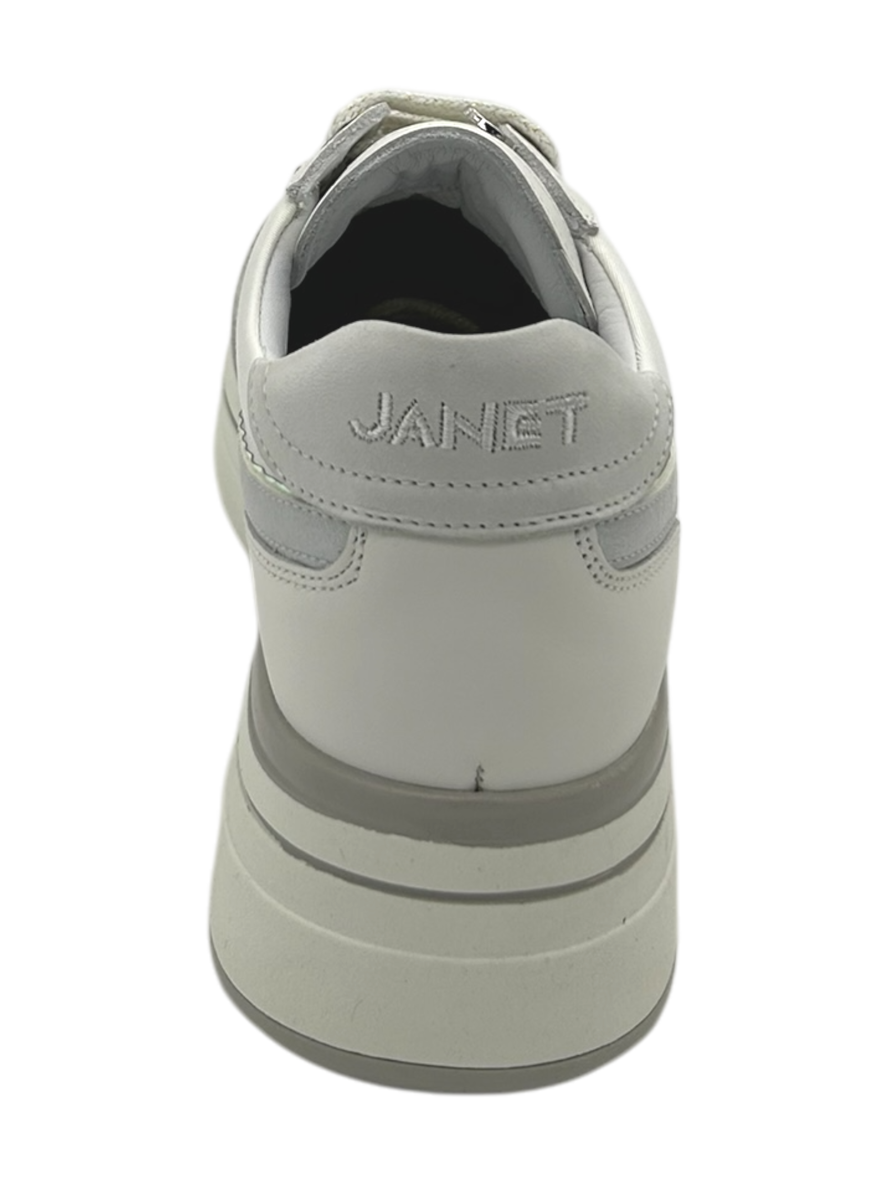 Sneakers pelle donna Janet & Janet White-Silver - Venezia 020 -