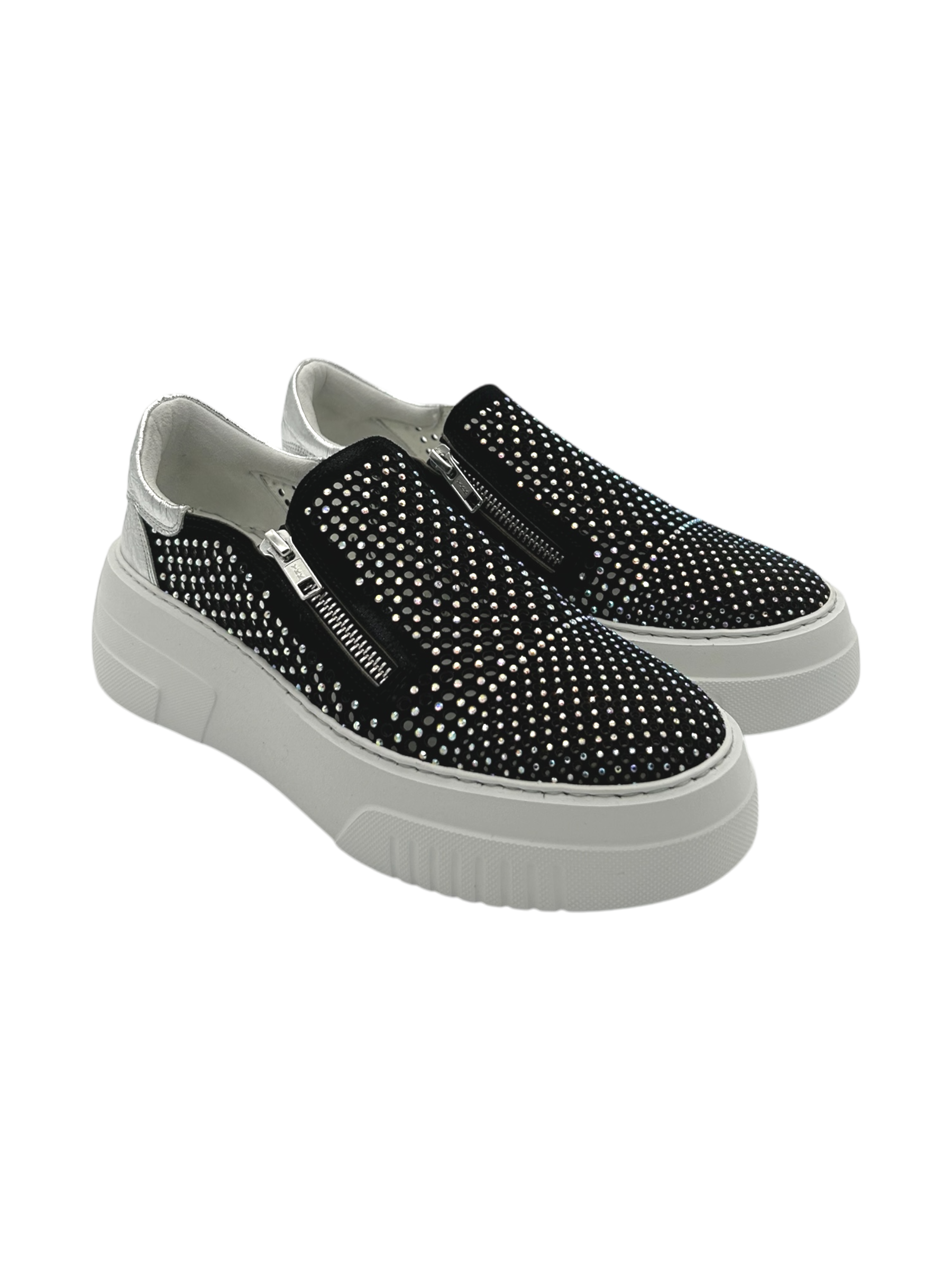 Sneakers slip-on pelle donna FRU.IT Black - 9082-