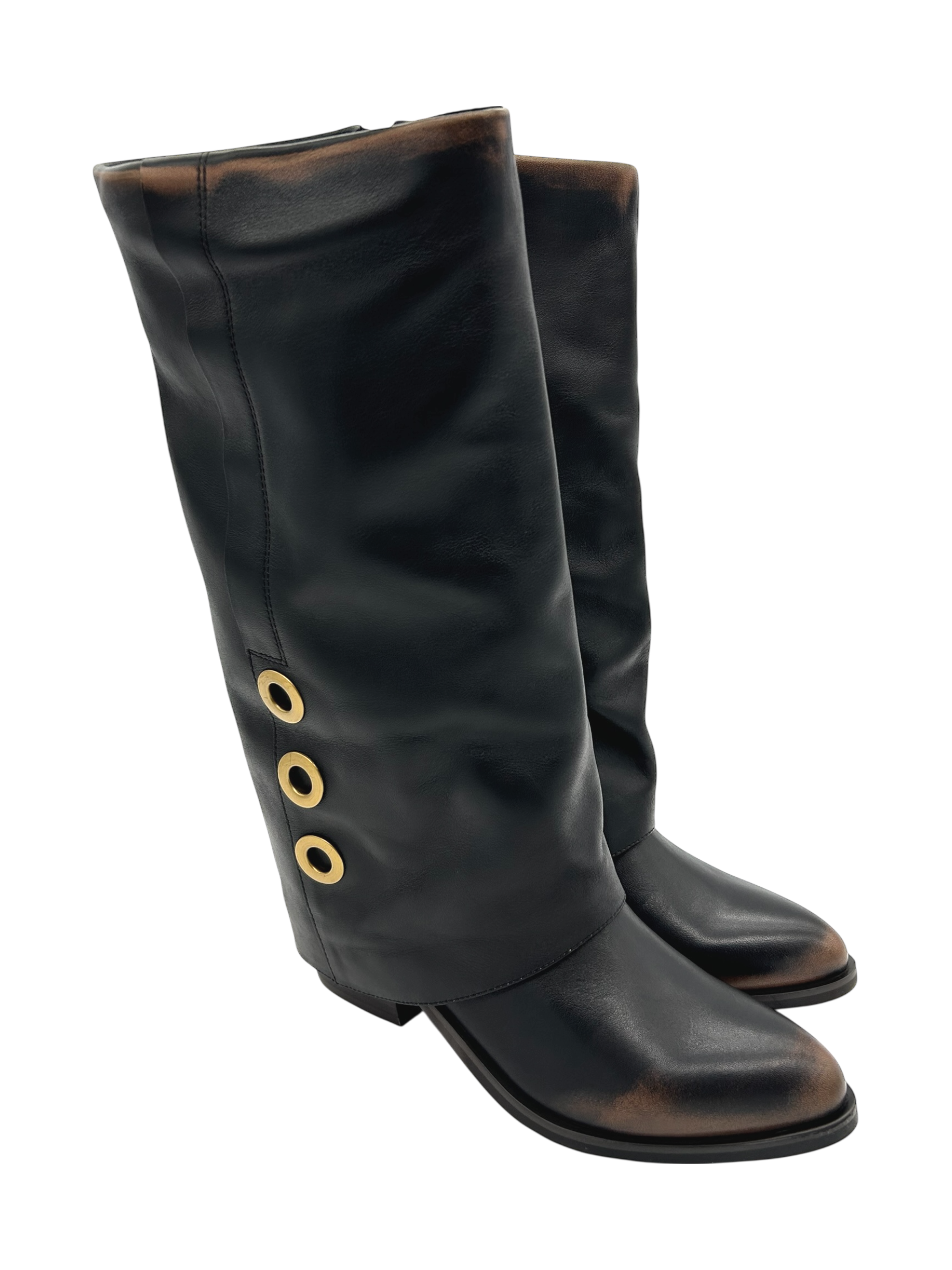 Stivale pelle donna BRUNO PREMI Cuoio Nero -BM5606X-