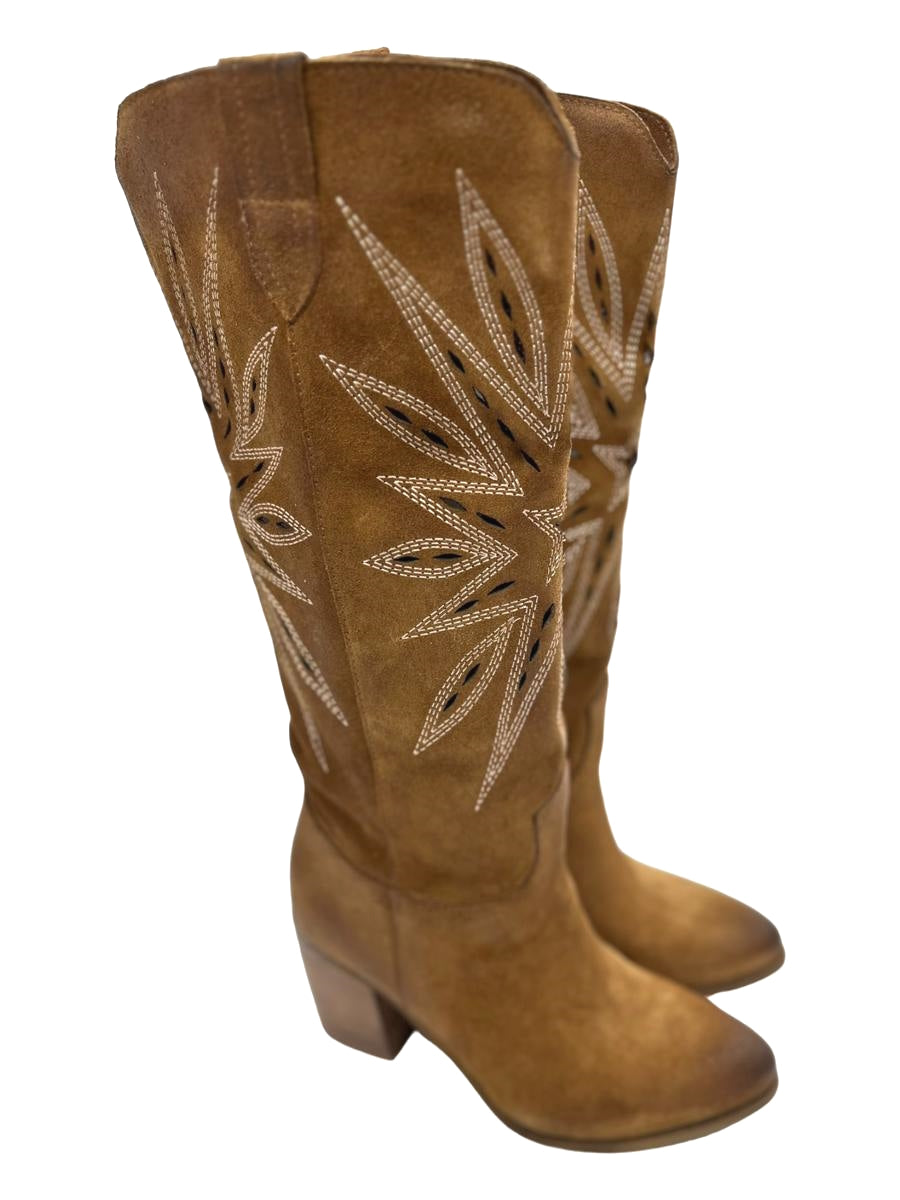 Stivale texano Zoe Camoscio Cuoio - Caracas 02 -