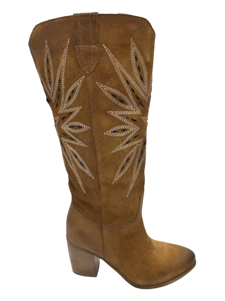 Stivale texano Zoe Camoscio Cuoio - Caracas 02 -