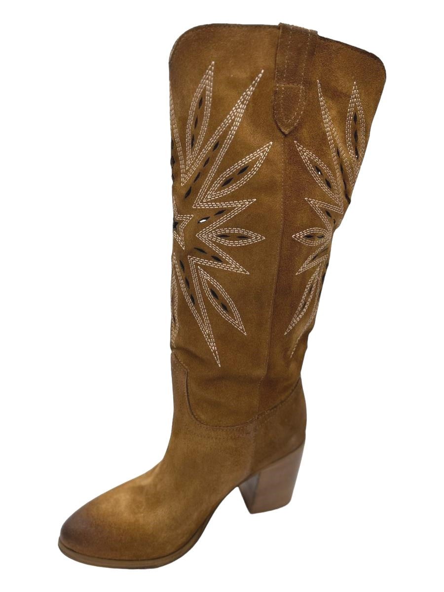 Stivale texano Zoe Camoscio Cuoio - Caracas 02 -
