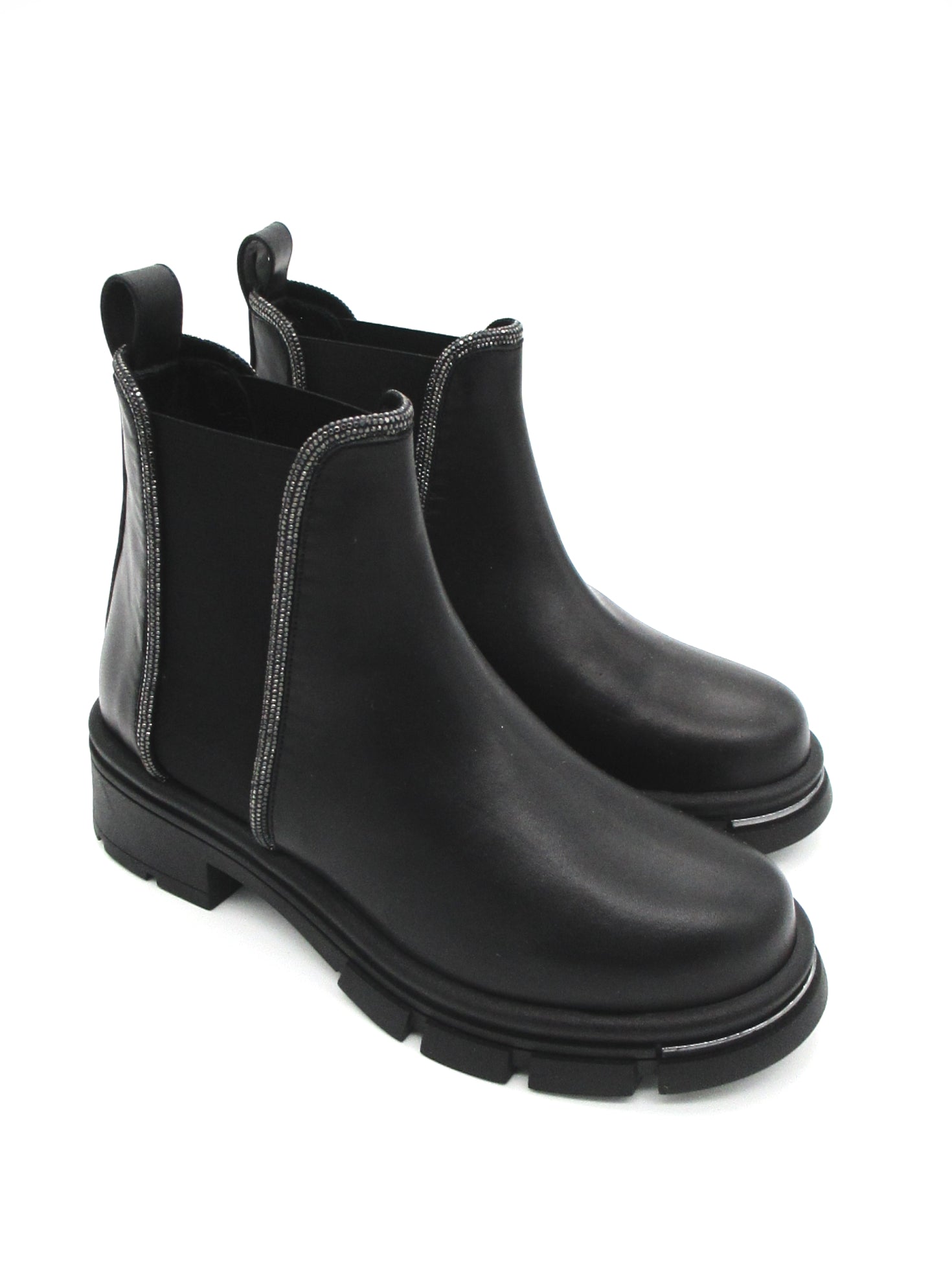 Stivaletti Biker Donna Neri Con Fibbie Linea Basic Moto Riders Zip Fondo Alto Gomma Comfort Anti Stracht Linea Jungle