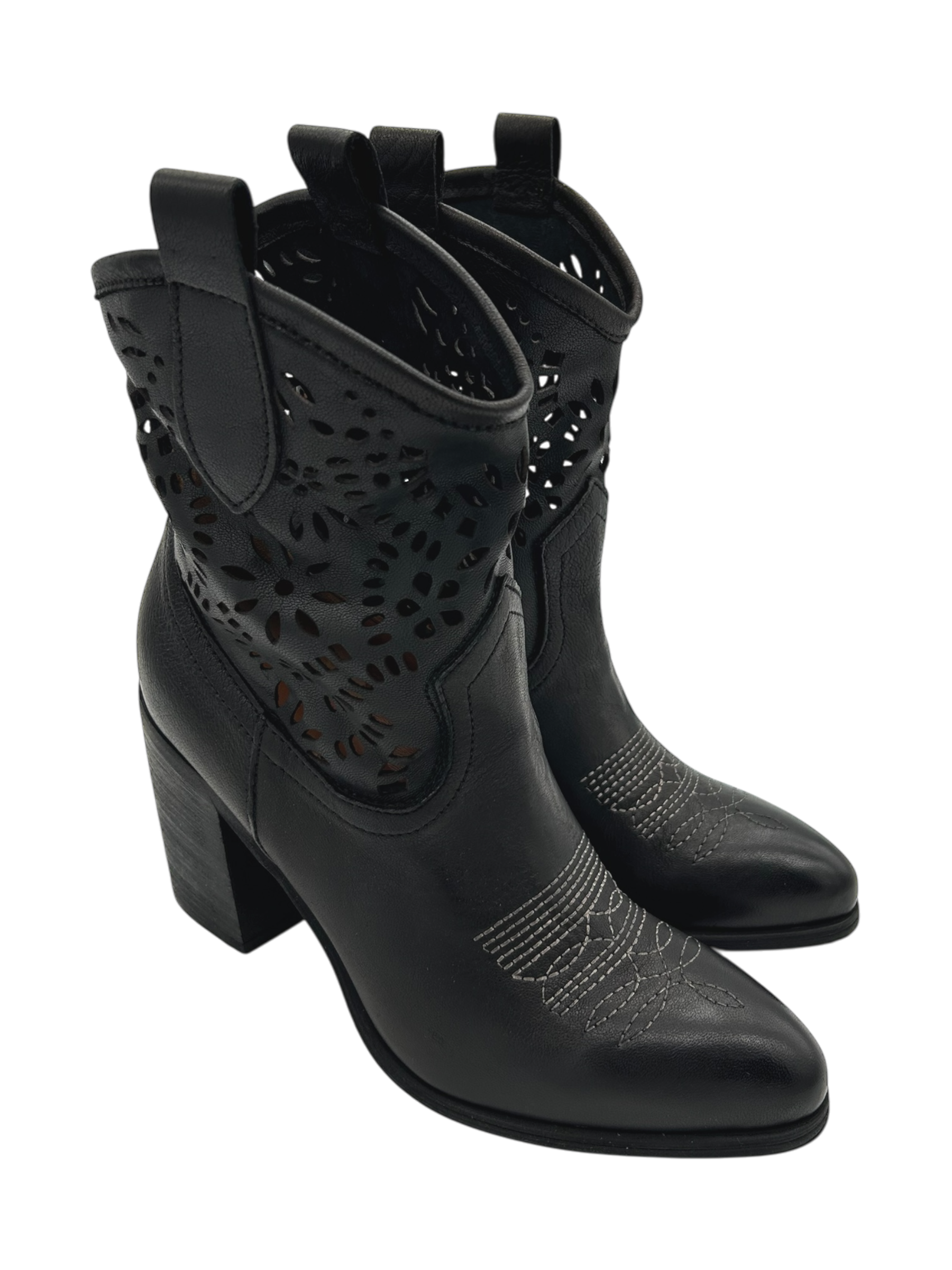 Stivaletto pelle texano Zoe Nero - Caracas 01 -