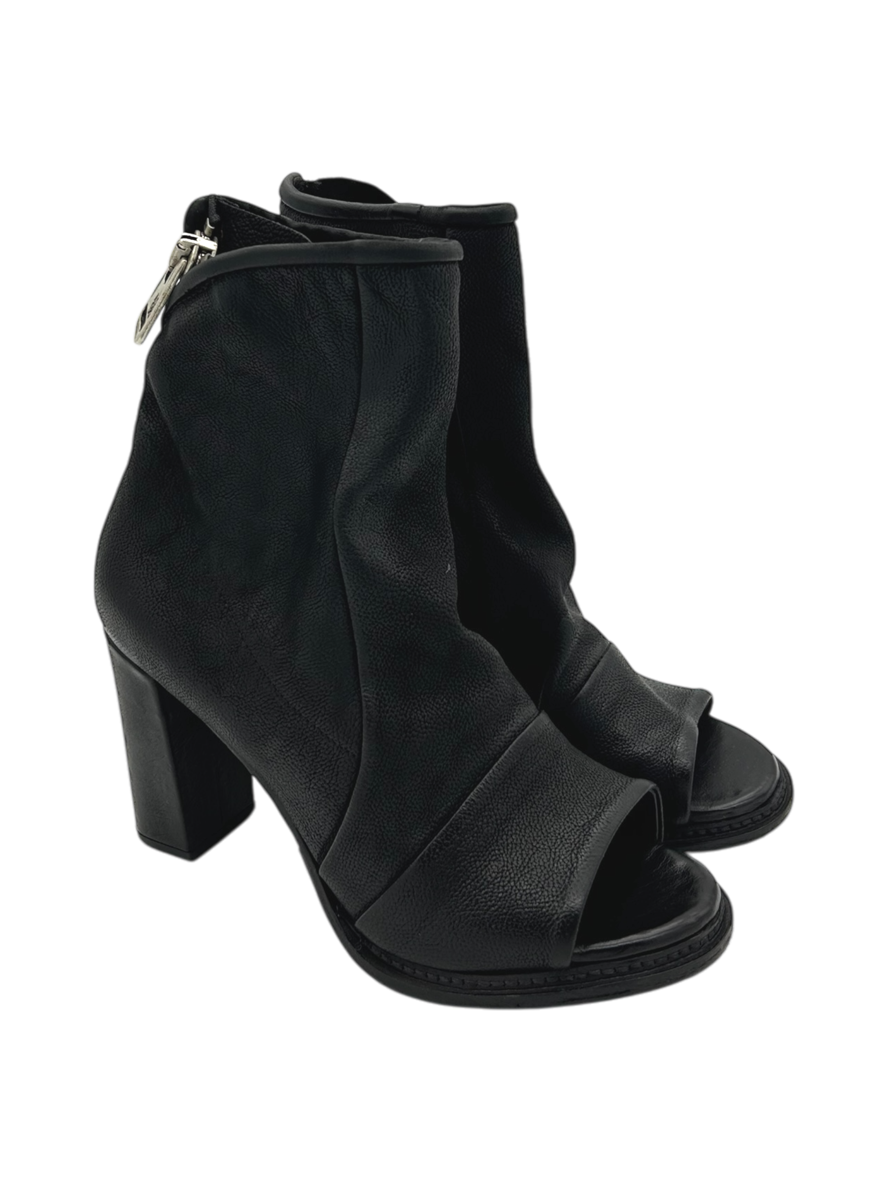 Stivaletto tacco in pelle donna As98 Black - B40003 -