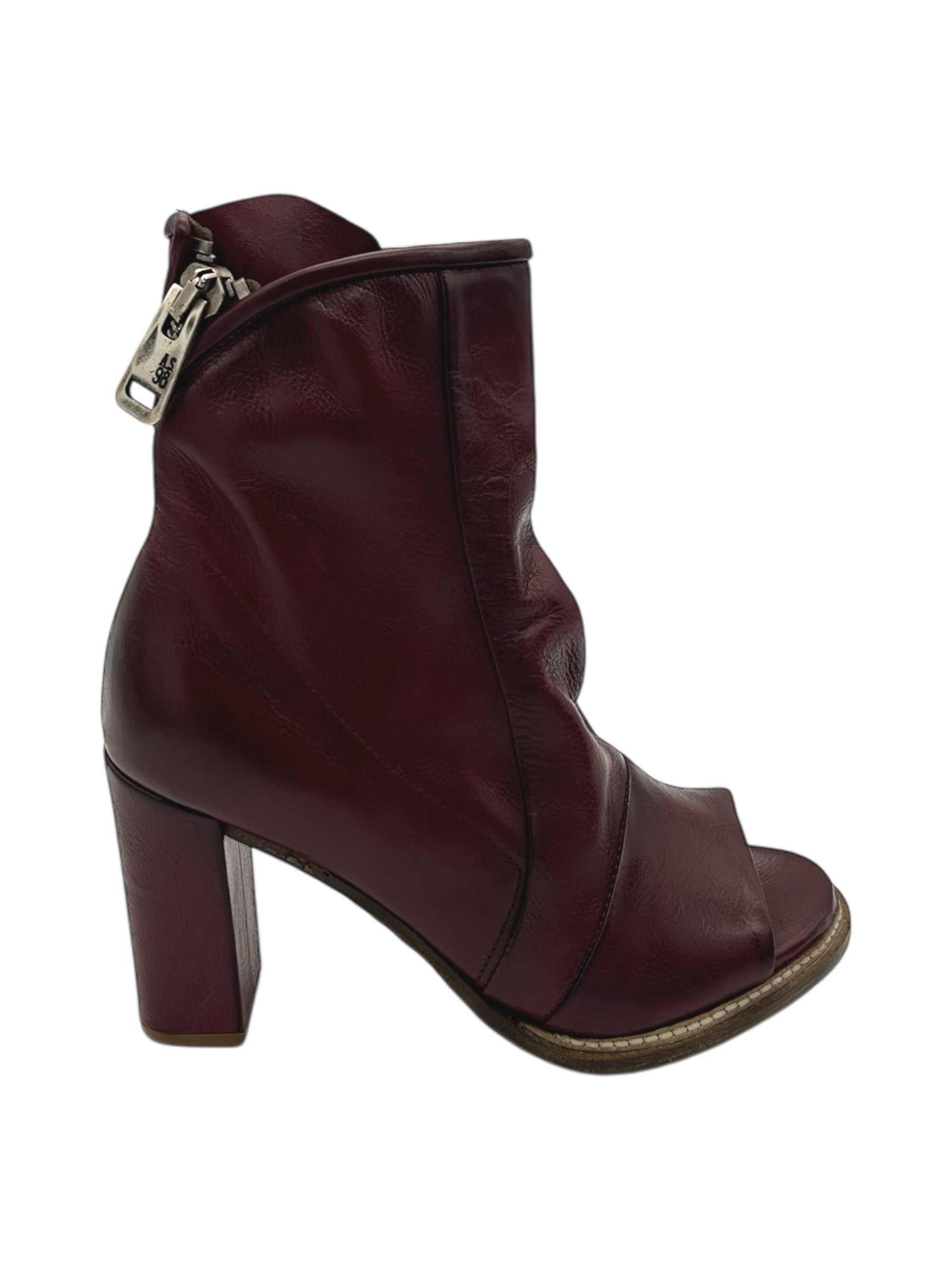 Stivaletto tacco in pelle donna AS98 Rubino  - B40003 -
