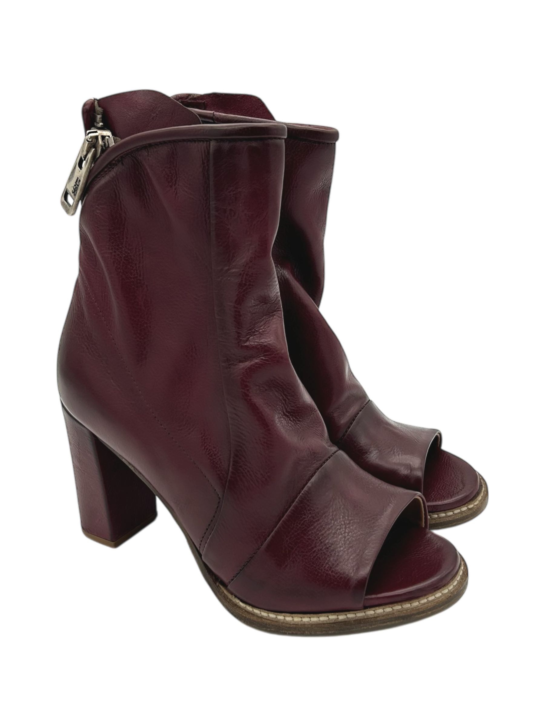 Stivaletto tacco in pelle donna AS98 Rubino  - B40003 -