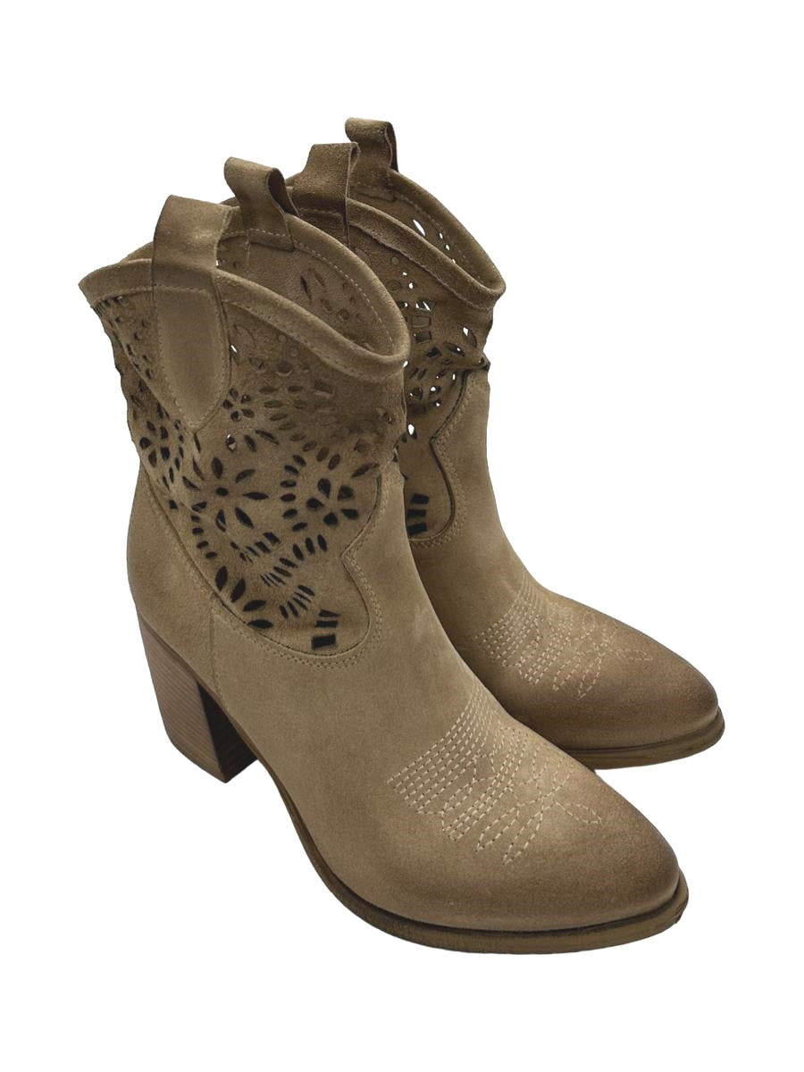 Stivaletto texano Zoe Camoscio Sabbia - Caracas 01 -
