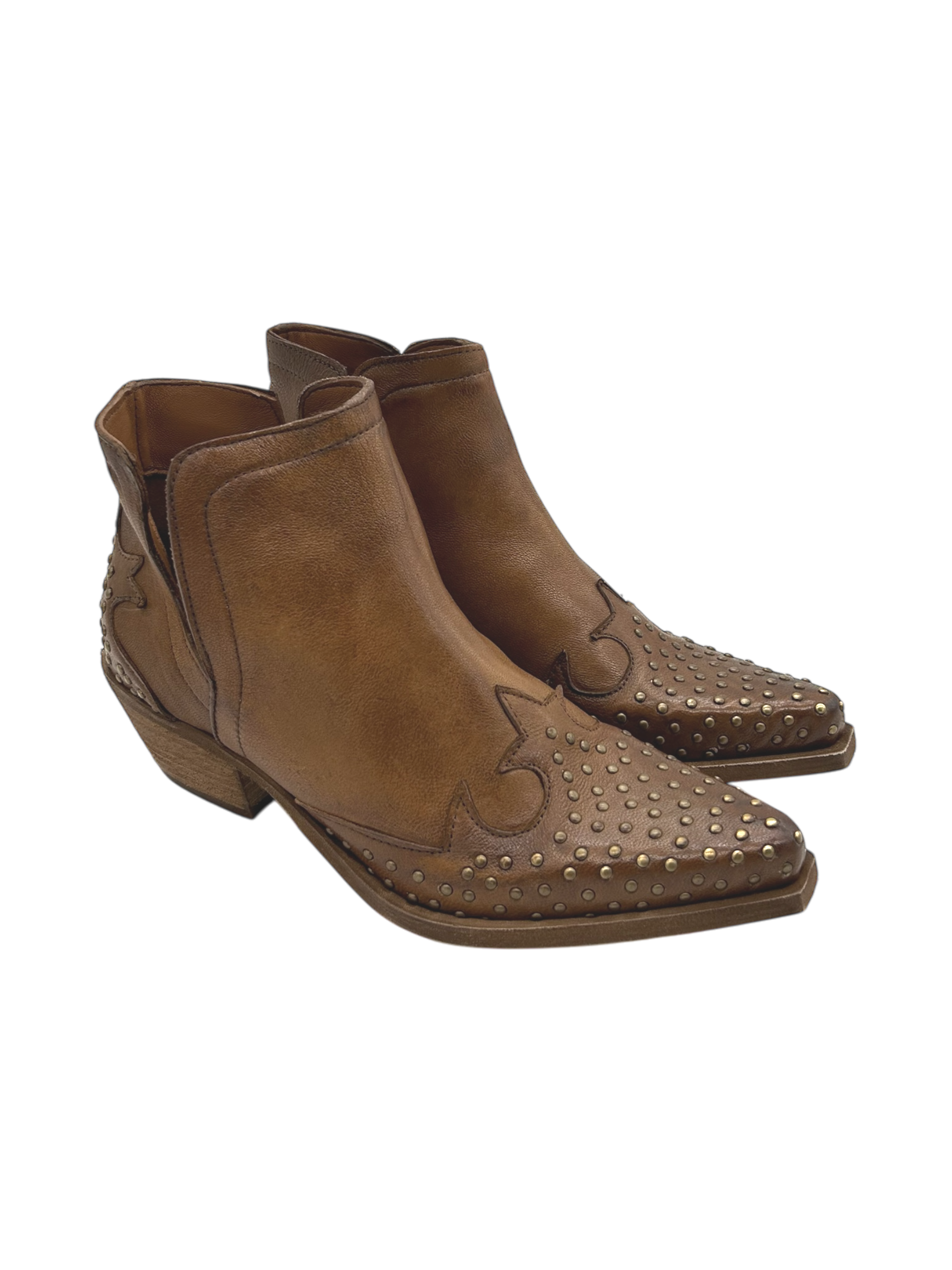 Stivaletto pelle texano Zoe Cuoio - Dakota 04 -