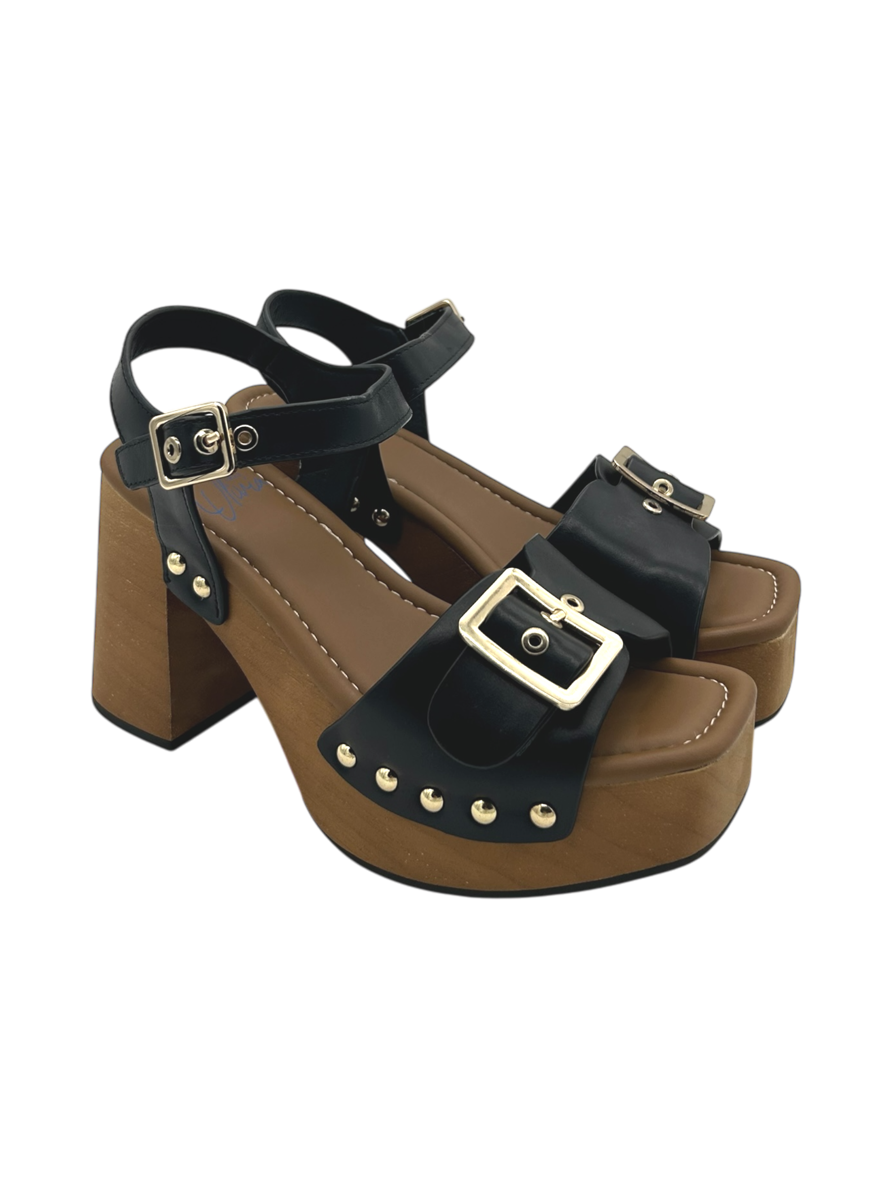 Zoccolo pelle donna Miss Olivia Nero - Eva D-