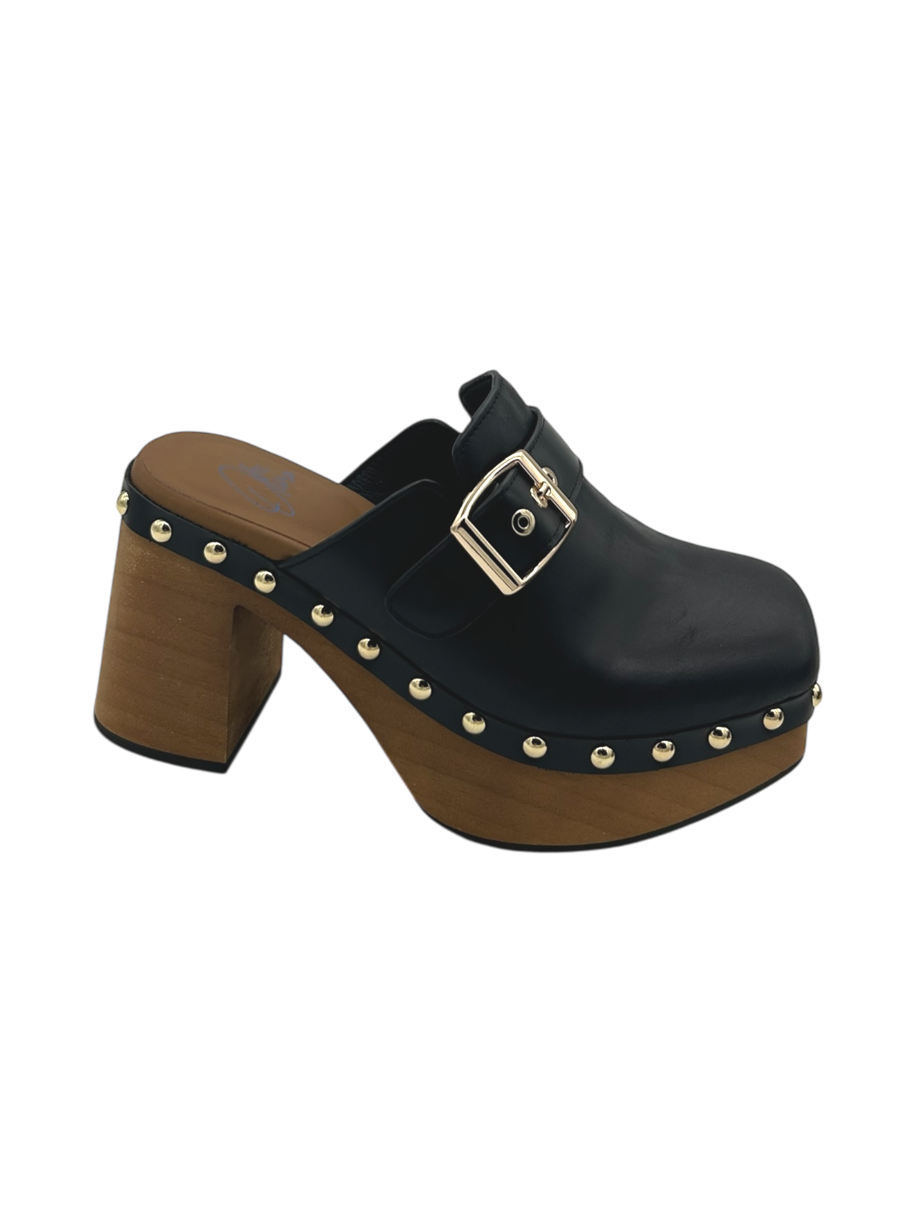 Zoccolo pelle donna Miss Olivia Nero - Eva A-