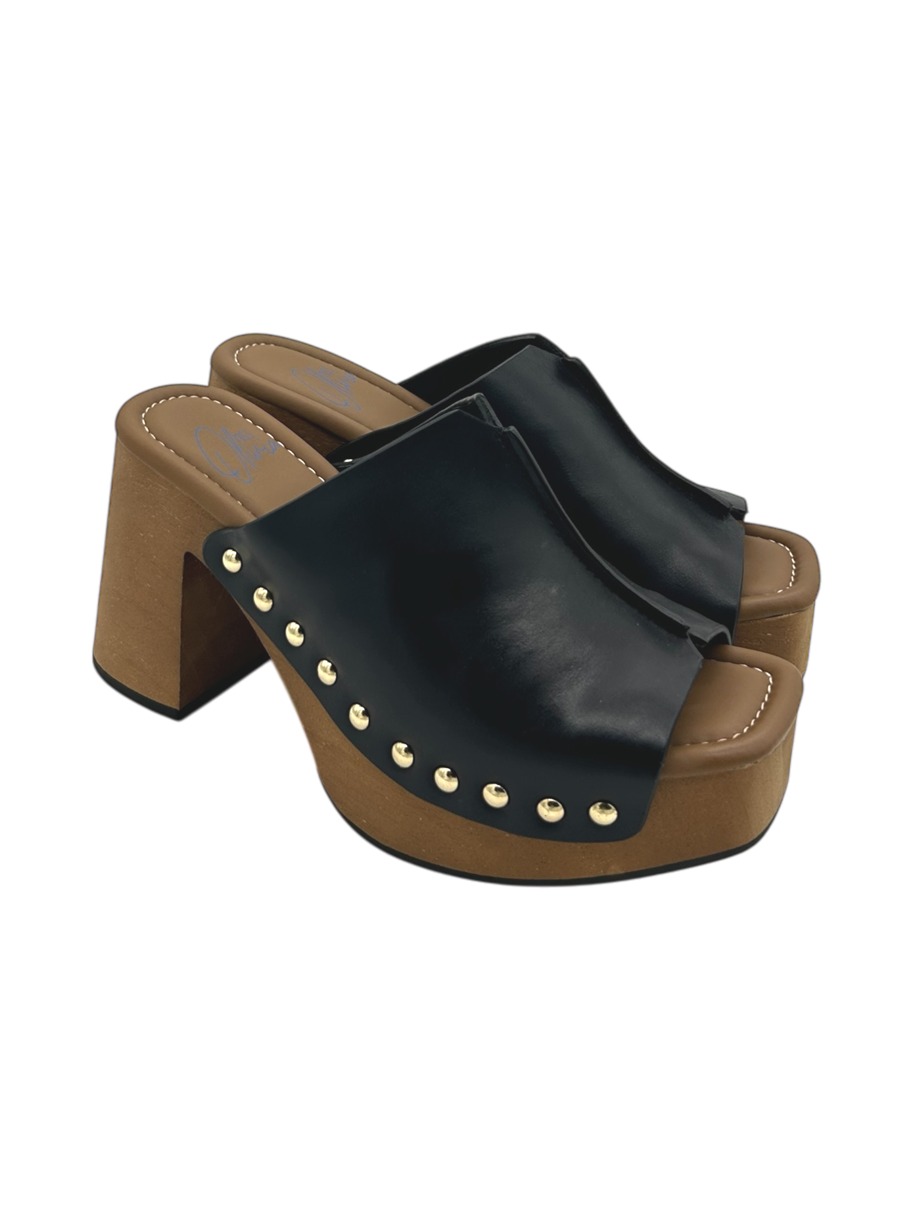 Zoccolo pelle donna Miss Olivia Nero - Eva B-