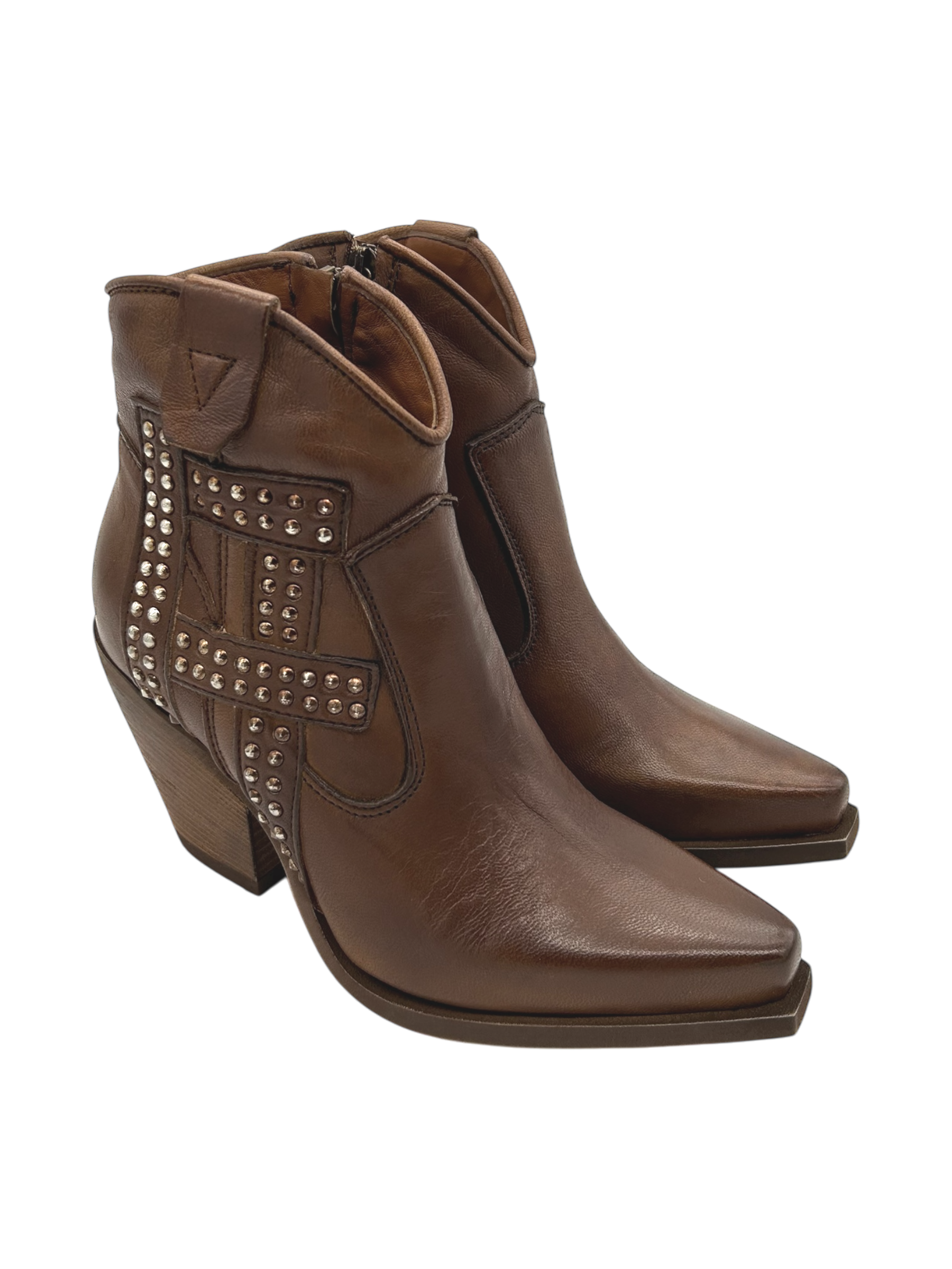 Stivaletto pelle texano Zoe Cuoio - Cayo 21 -