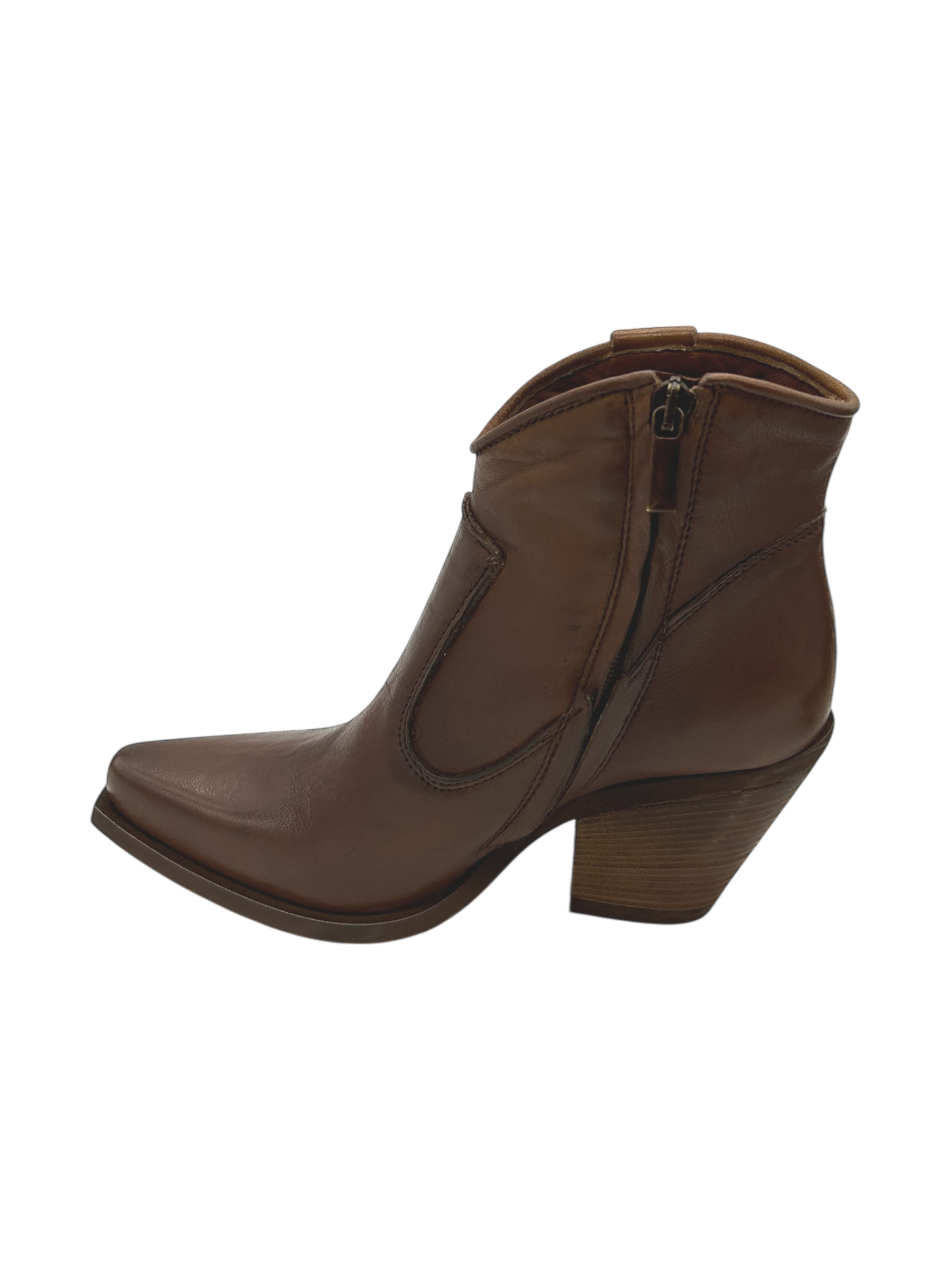 Stivaletto pelle texano Zoe Cuoio - Cayo 21 -