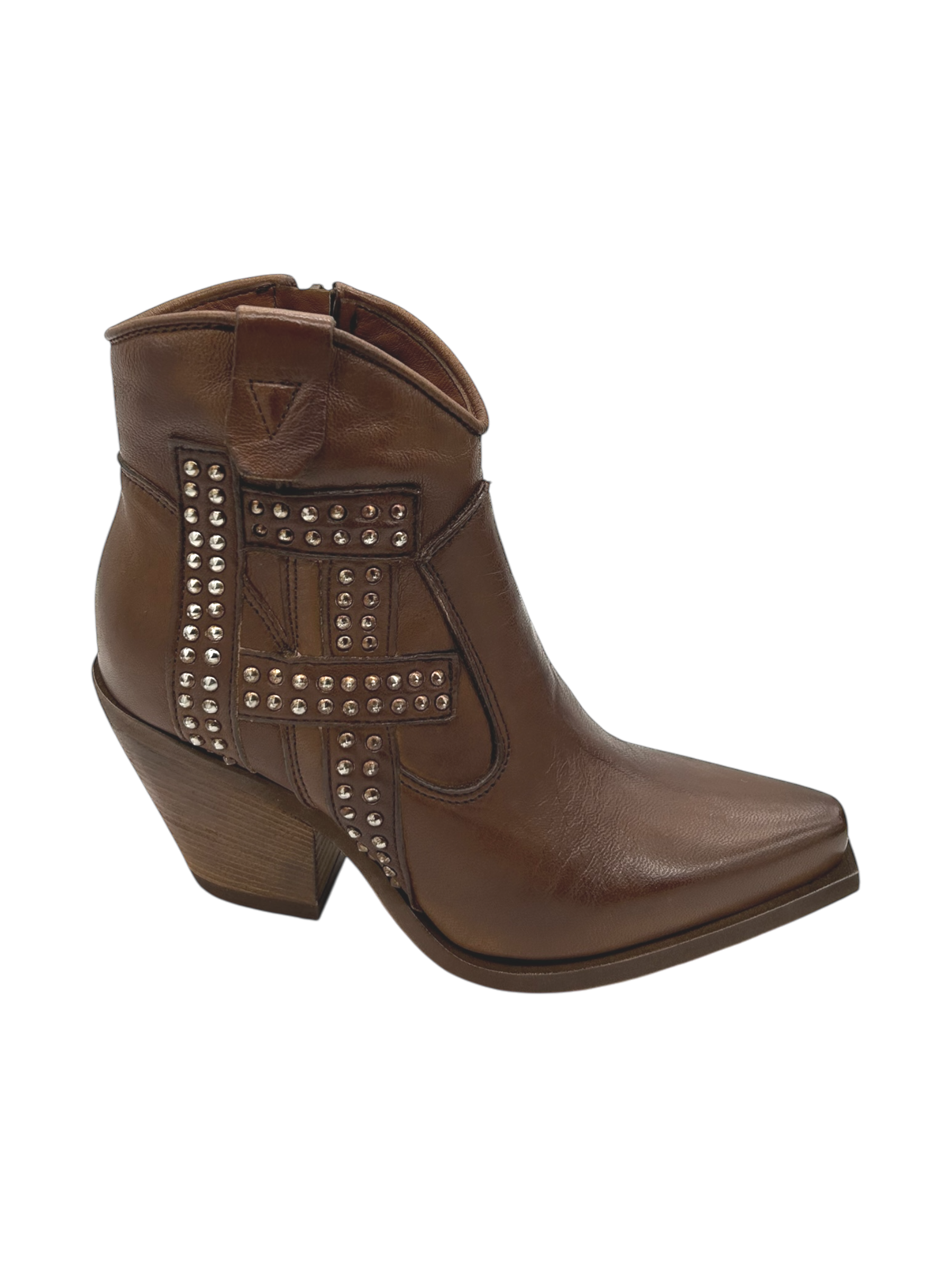 Stivaletto pelle texano Zoe Cuoio - Cayo 21 -