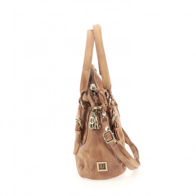 Borsa in pelle donna AS98 200608 Camel