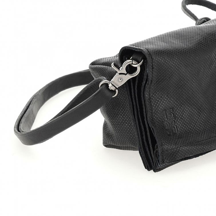 Tracolla pelle stampata donna AS98 103001 nero