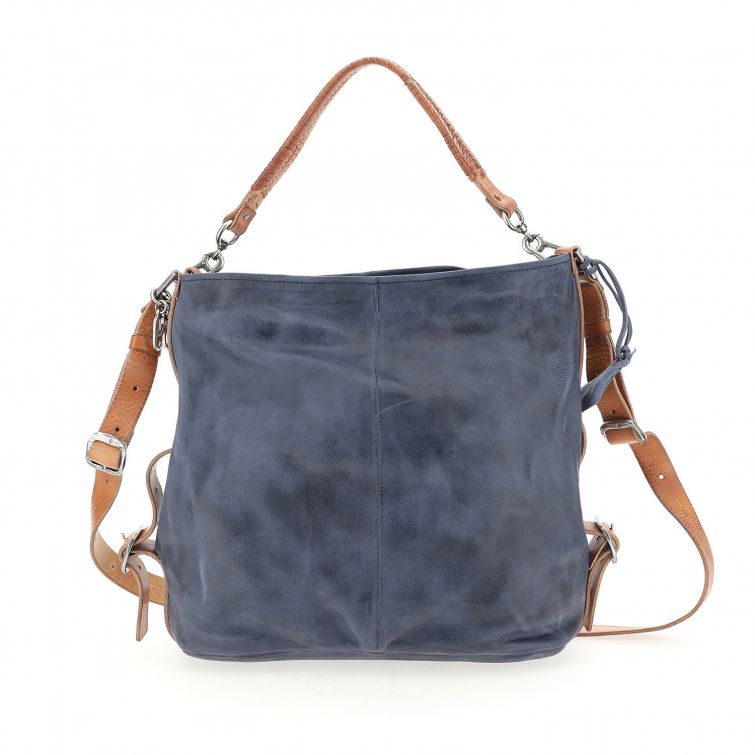 Borsa in pelle donna AS98 200599 Blu Avio