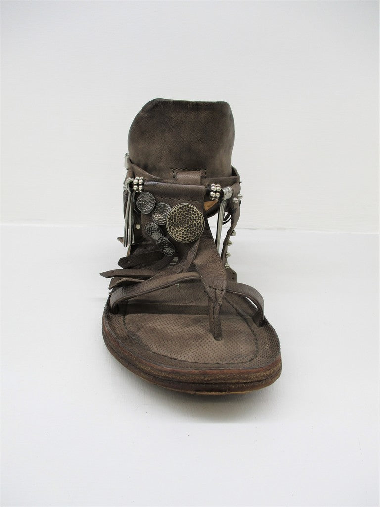 Sandalo pelle donna AS98 534094 fango