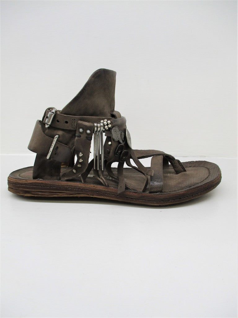 Sandalo pelle donna AS98 534094 fango