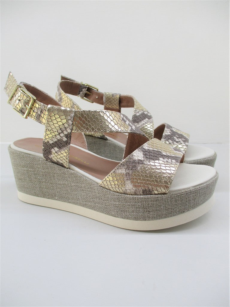 Sandalo pelle donna GIANMARCO SORELLI 1998 Jil Platino