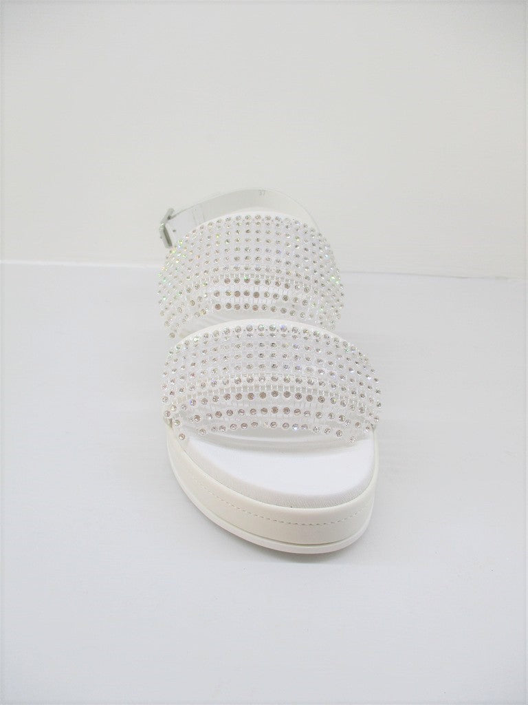 Sandalo pelle donna Apepazza Isabella Bianco