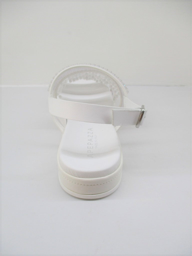 Sandalo pelle donna Apepazza Isabella Bianco