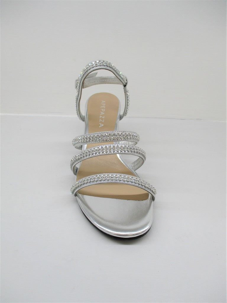 Sandalo pelle donna Apepazza Mina Argento