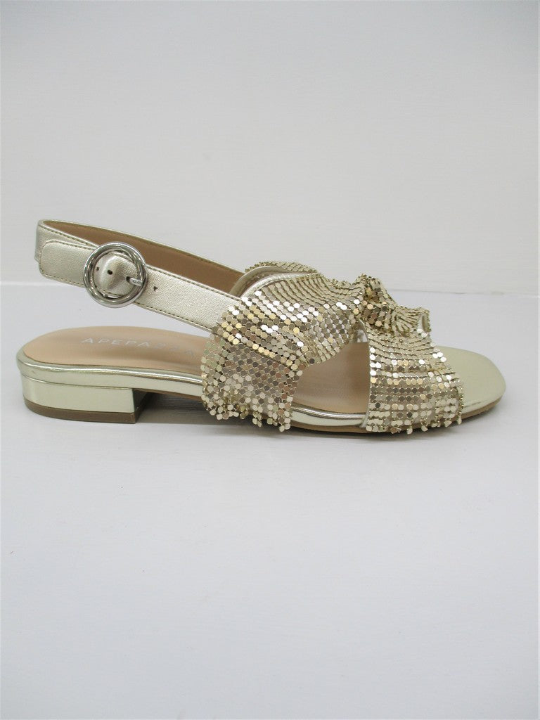 Sandalo pelle donna Apepazza Cloe Platino