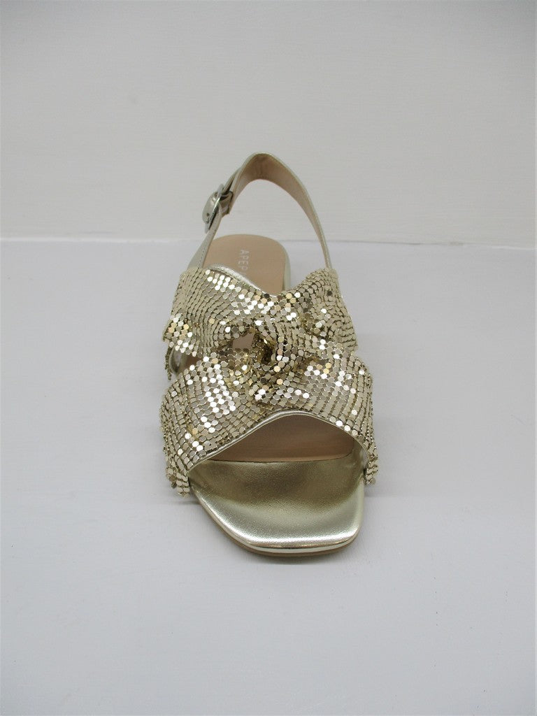 Sandalo pelle donna Apepazza Cloe Platino