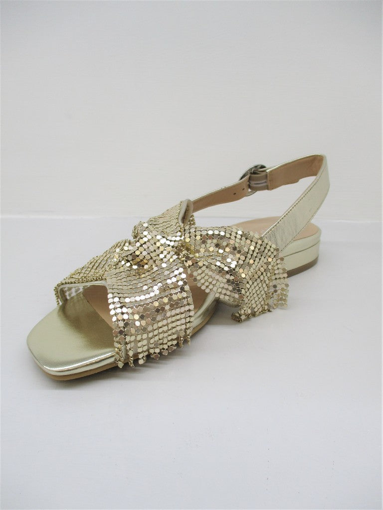 Sandalo pelle donna Apepazza Cloe Platino